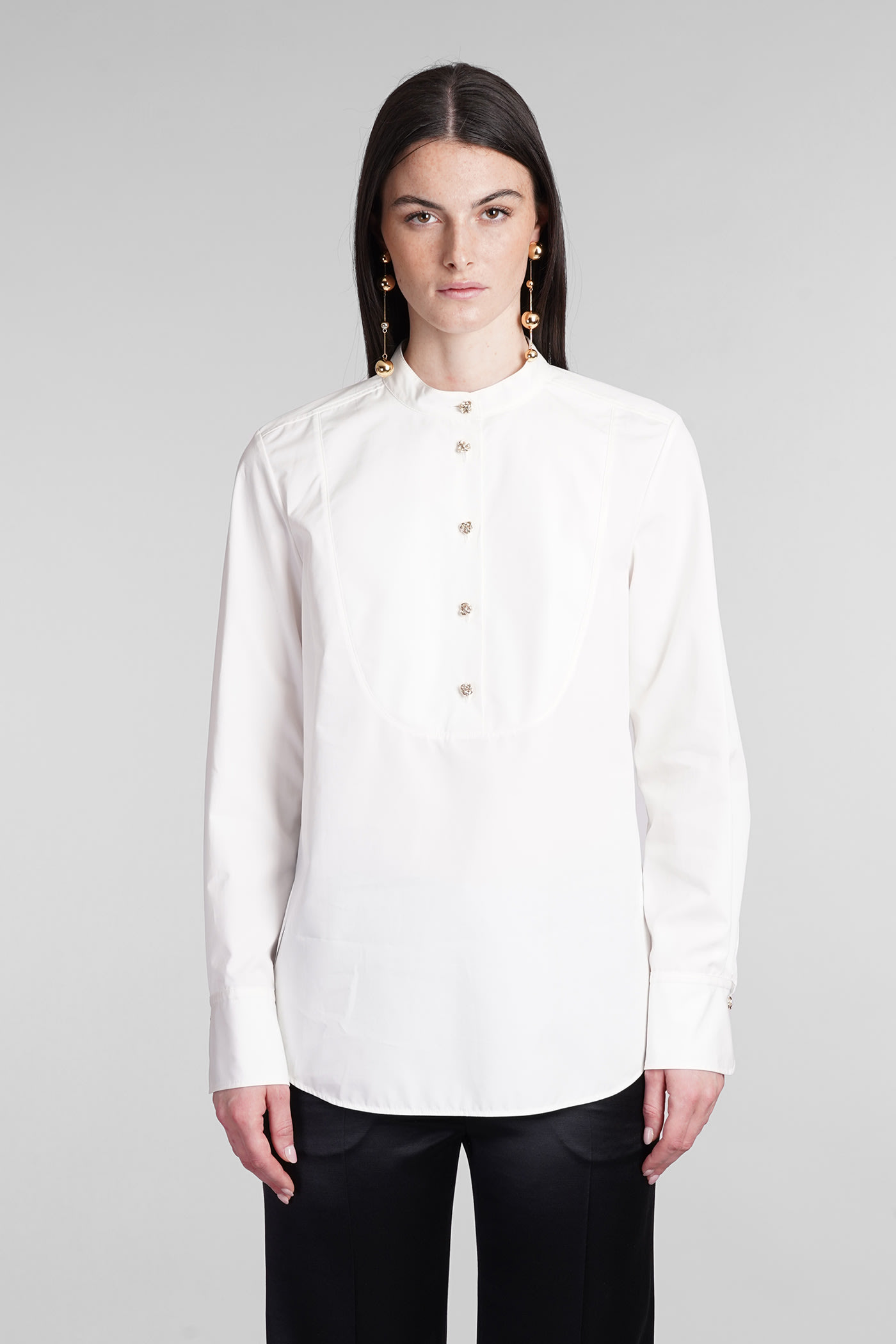 Shop Chloé Blouse In White Cotton