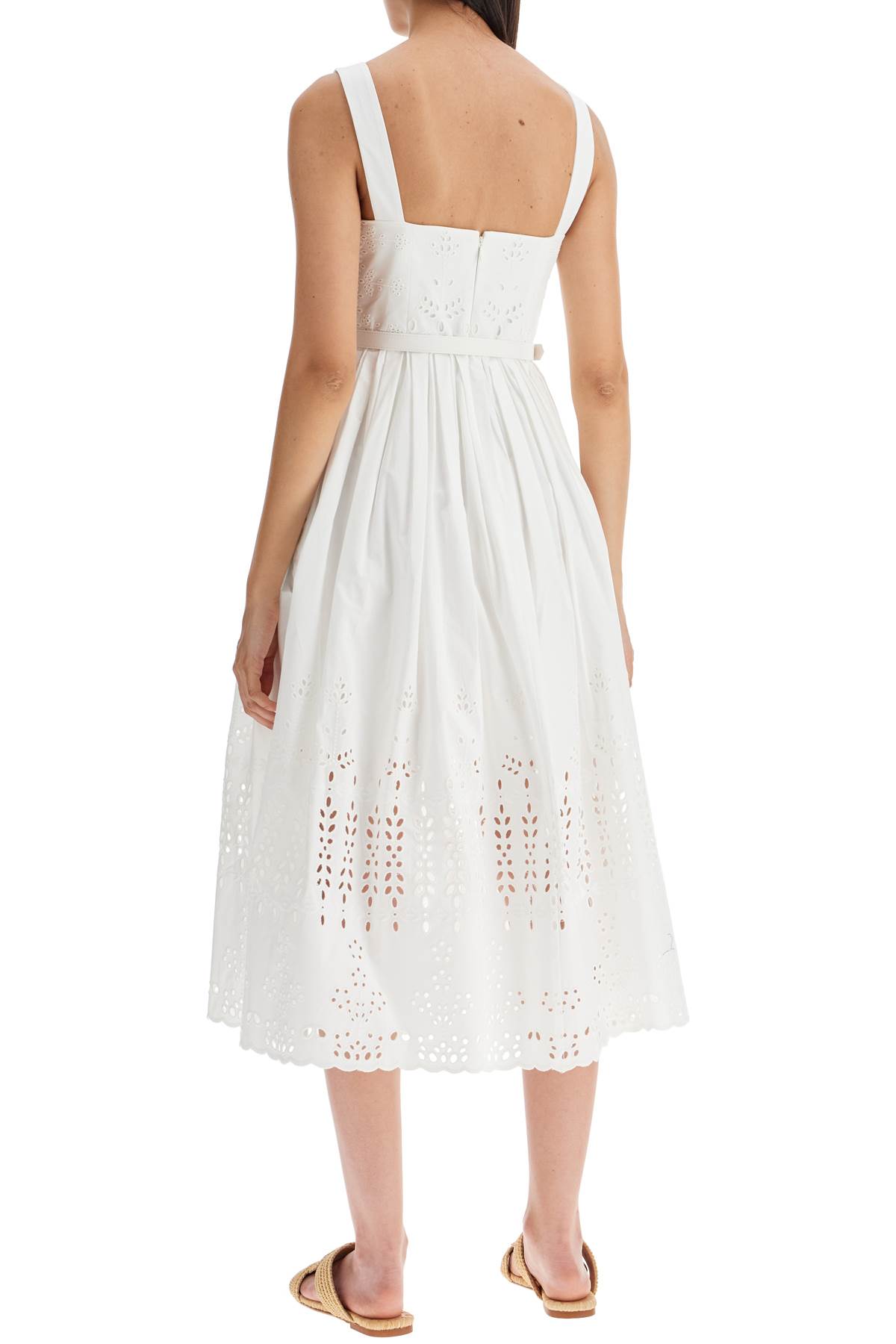 Shop Self-portrait Sangallo Lace Midi Dress In White