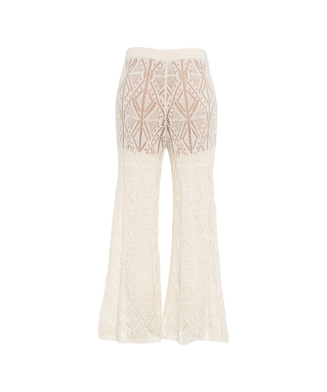 Liu •jo Liu Jo Cotton Semi-perforated Ttrousers In Multi