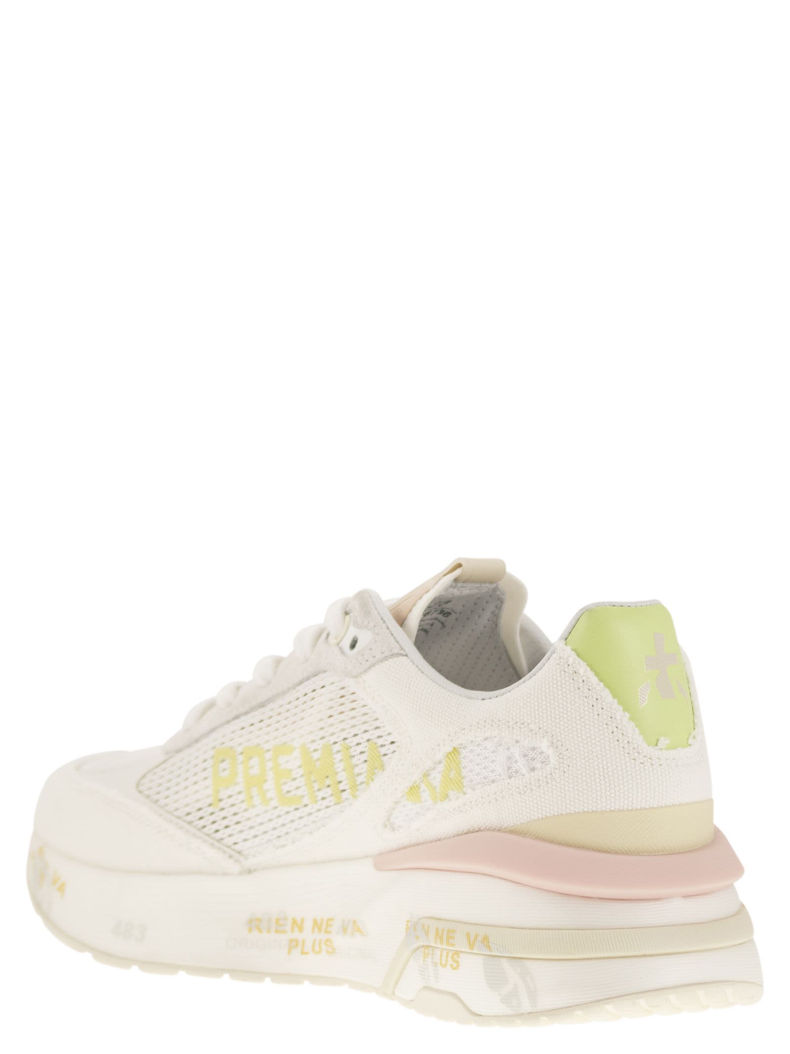Premiata Round-headed Professional Sports Shoes In White/pink