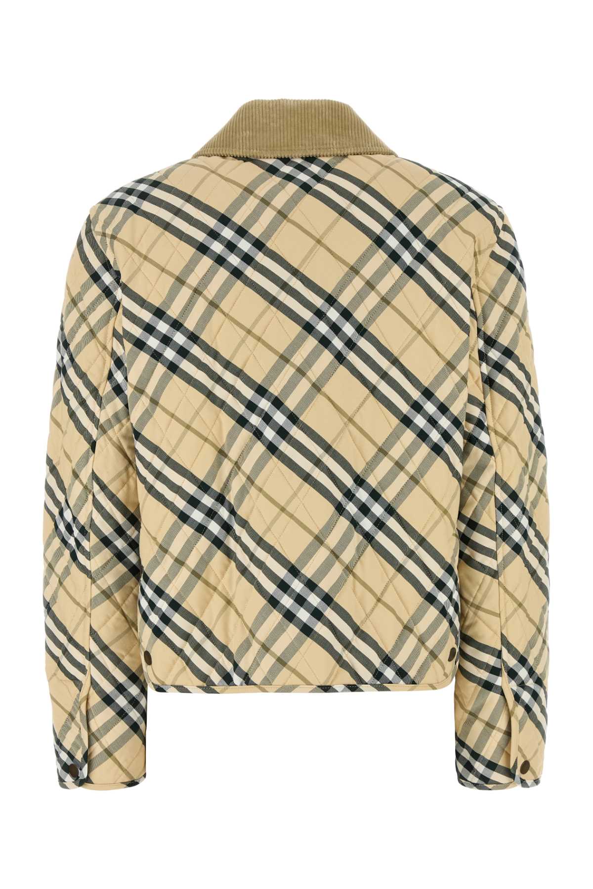 Shop Burberry Printed Cotton Jacket In Beige