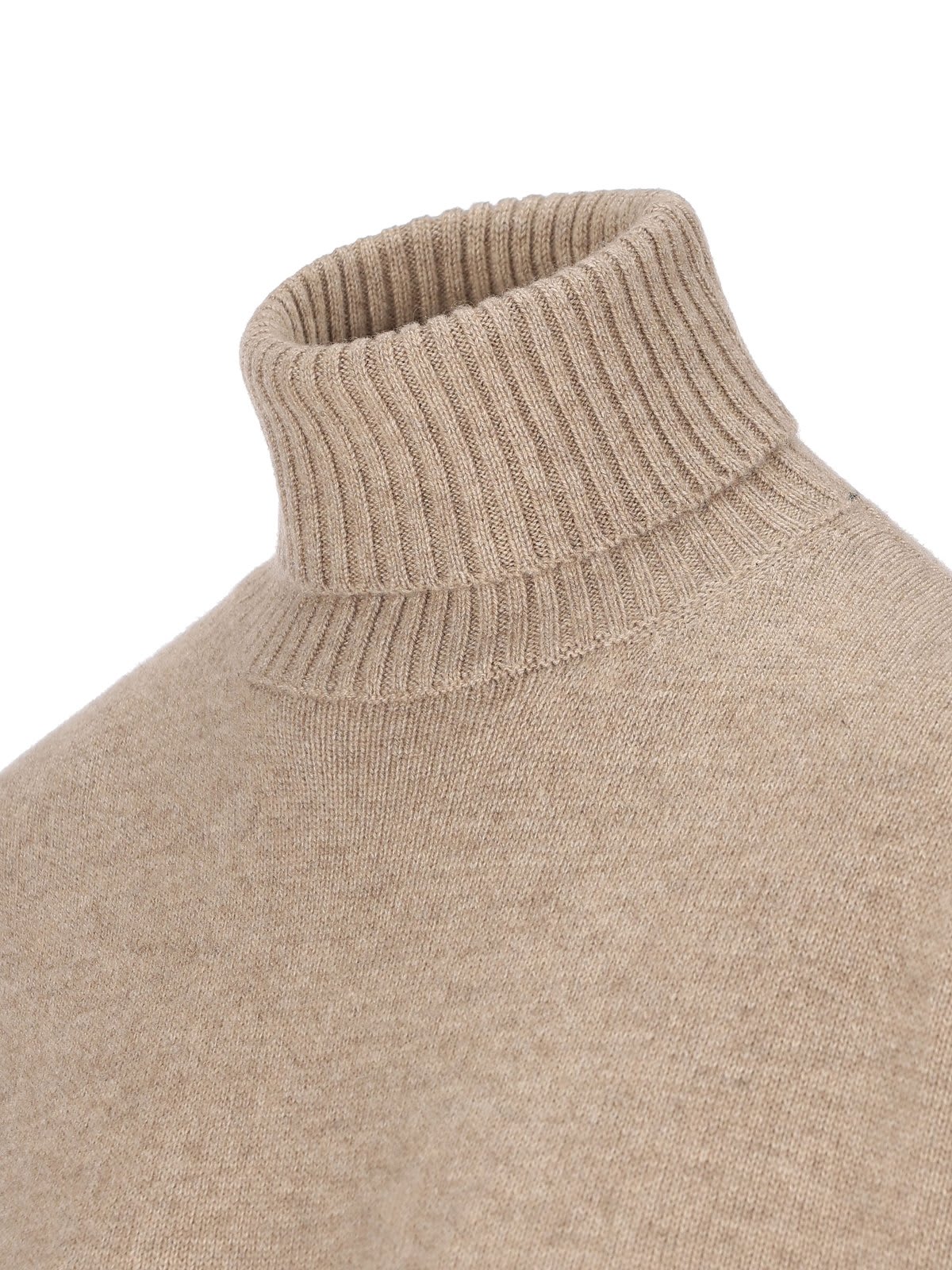 Shop Brunello Cucinelli Turtleneck Knit Dress In Beige