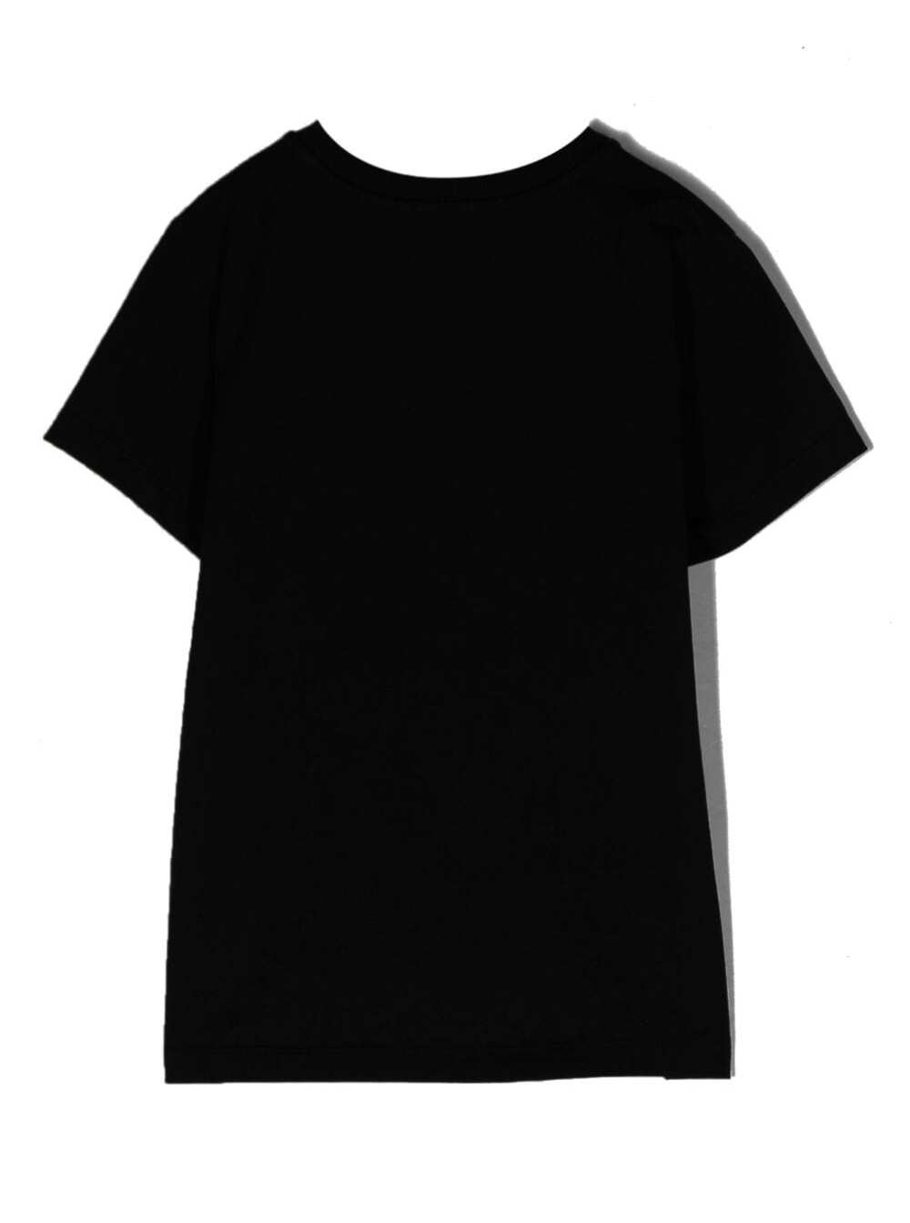 Moschino Logo-embroidered Cotton T-shirt In Black