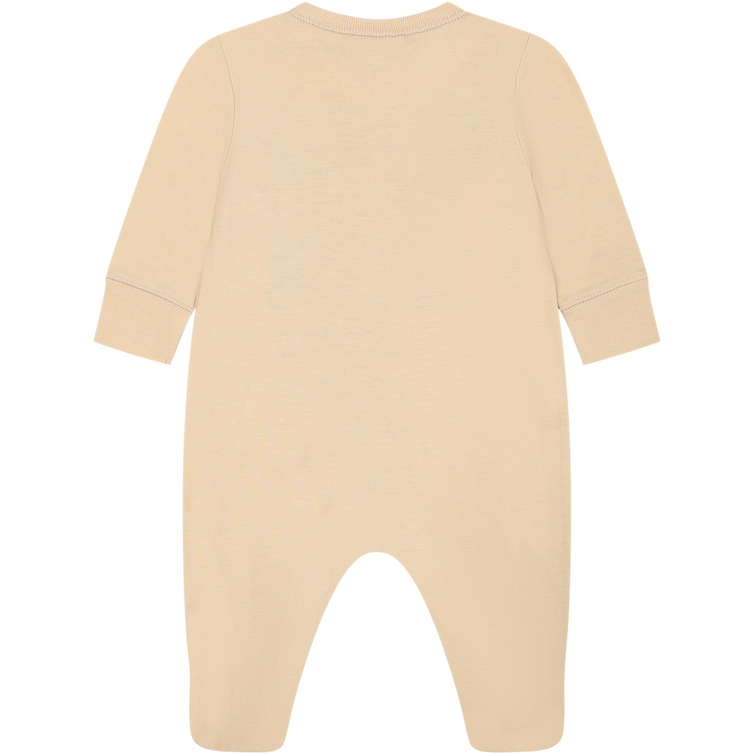 Shop Gucci Ivory Baby Girl Onesie With Logo In Bianco
