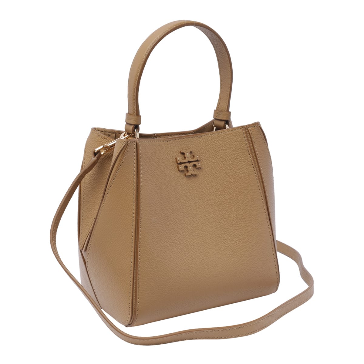 Shop Tory Burch Small Mccgraw Bucket Bag In Brown