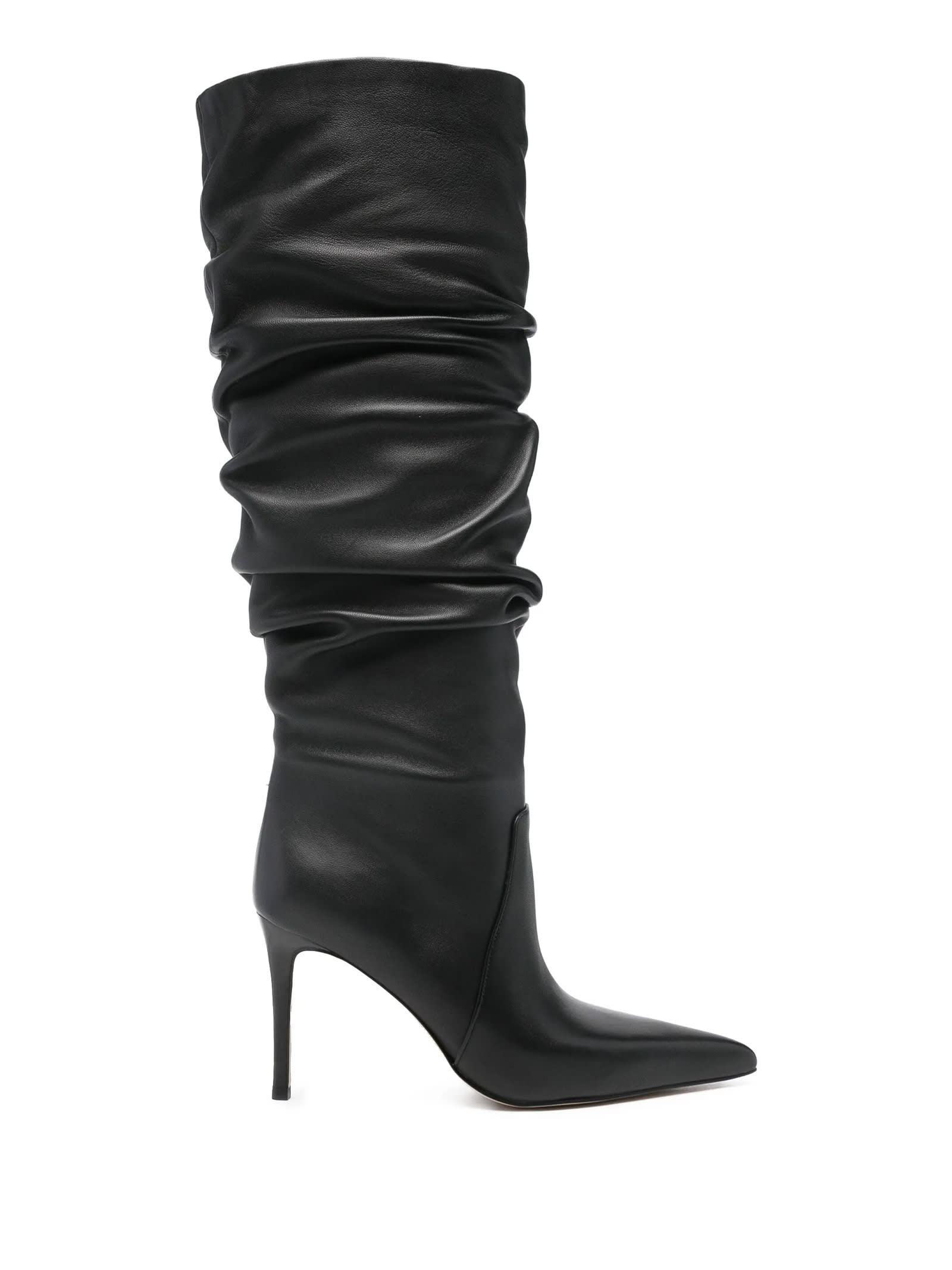 Michael Kors Dawn Heeled High Heels Boots In Black Leather In Black