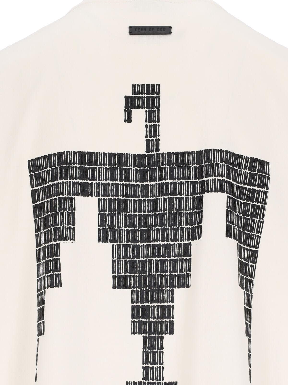 Fear Of God Thunderbird Crew Neck Graphic Print Long Sleeves In Cream