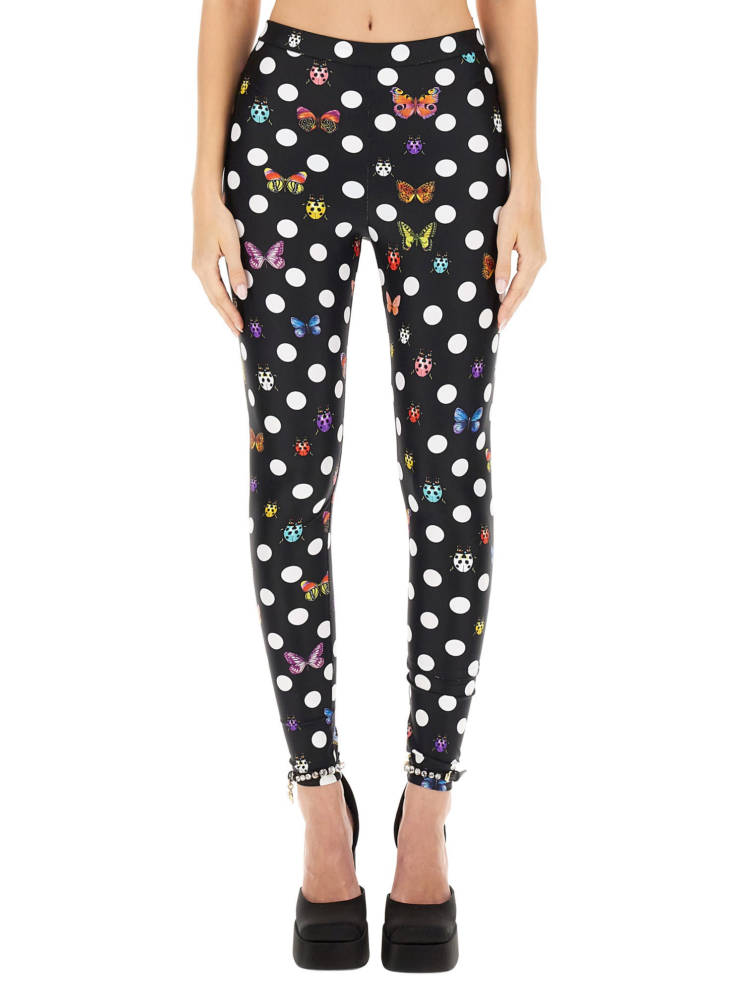 Versace Jeans Couture Logo-Printed V-Shaped Waist Leggings – Cettire