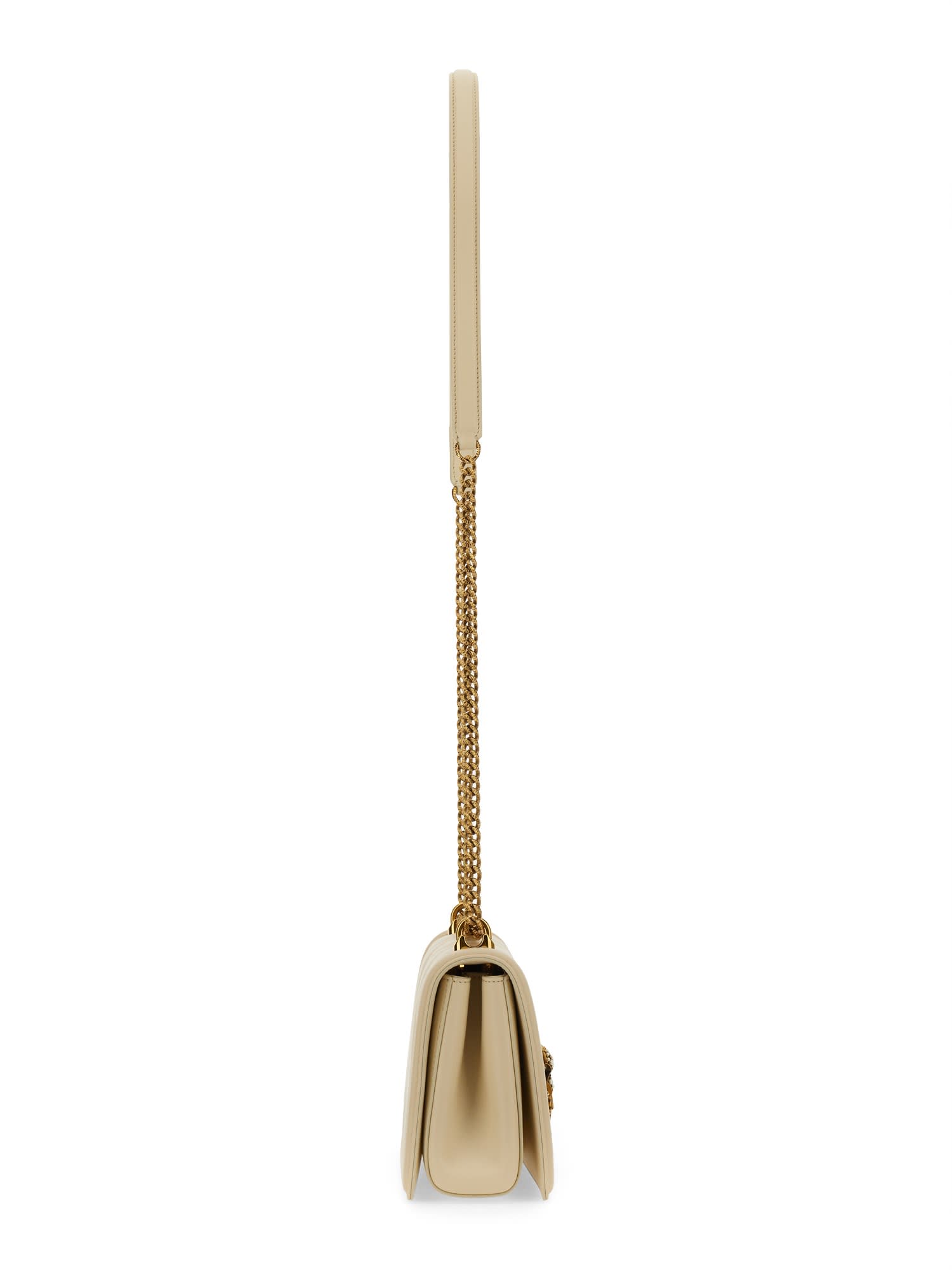 Dolce & Gabbana Ivory Nappa Leather Devotion Shoulder Bag In Neutral