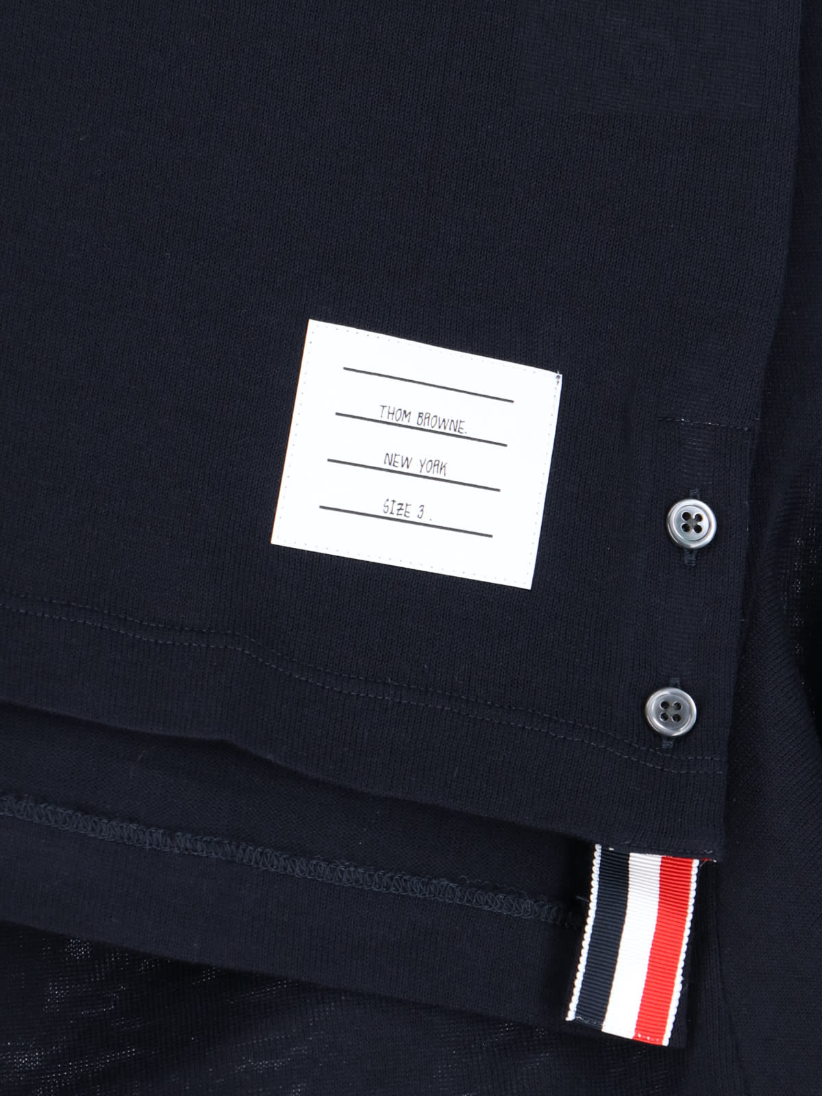 Shop Thom Browne Tricolor Detail Polo Shirt In Blue