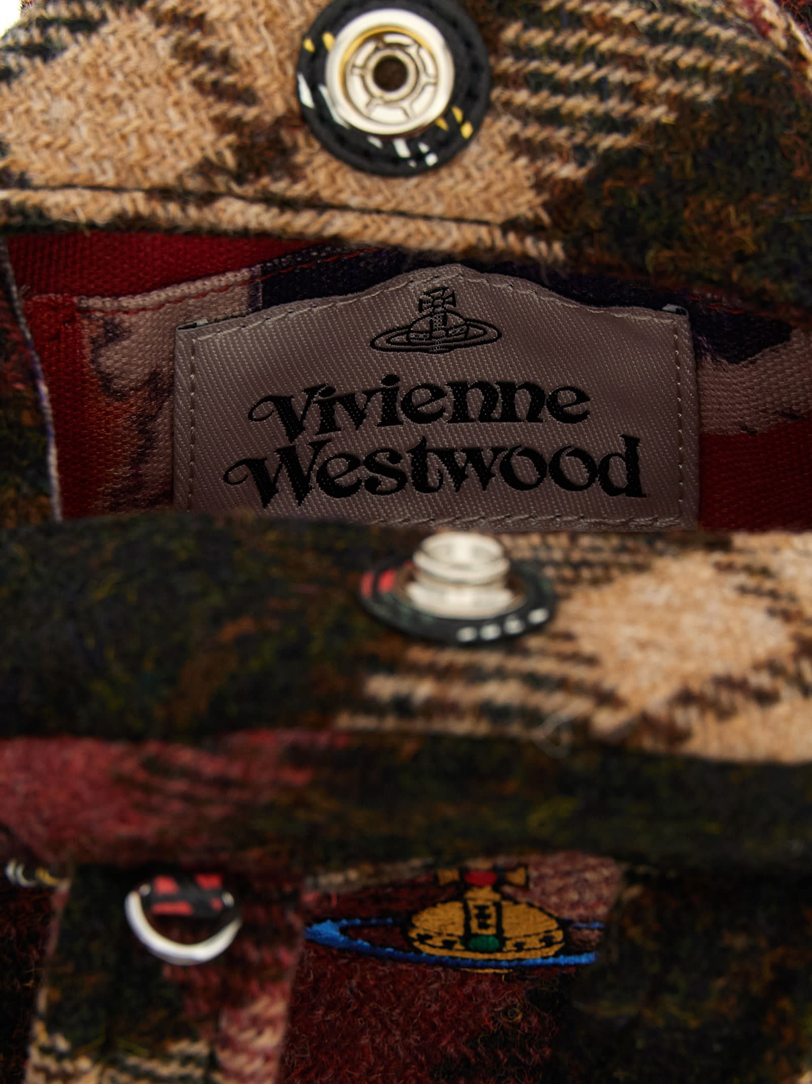 Vivienne Westwood Mini Handbag With Check Pattern And Chain Strap In Multi