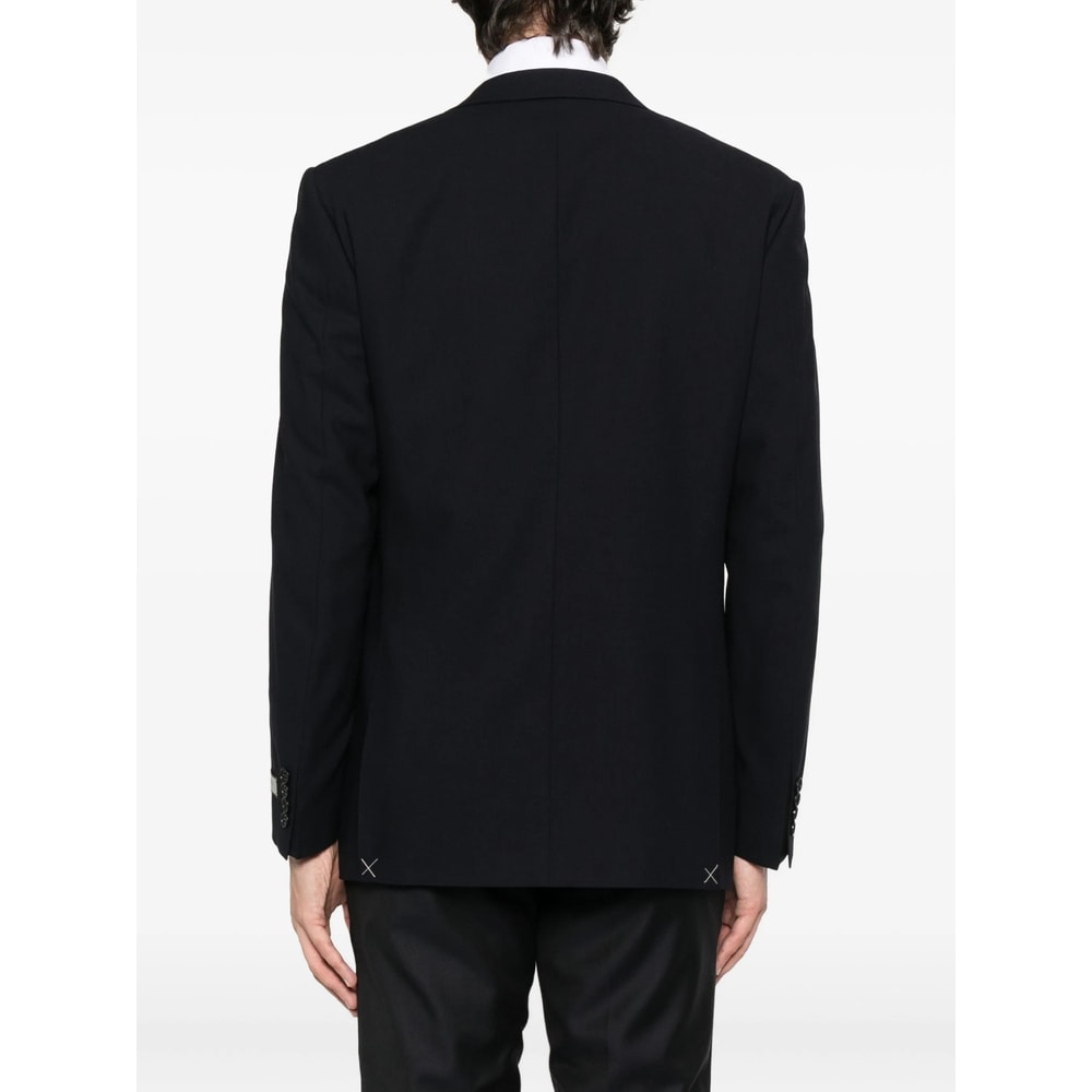 Canali Button Blazer In Black
