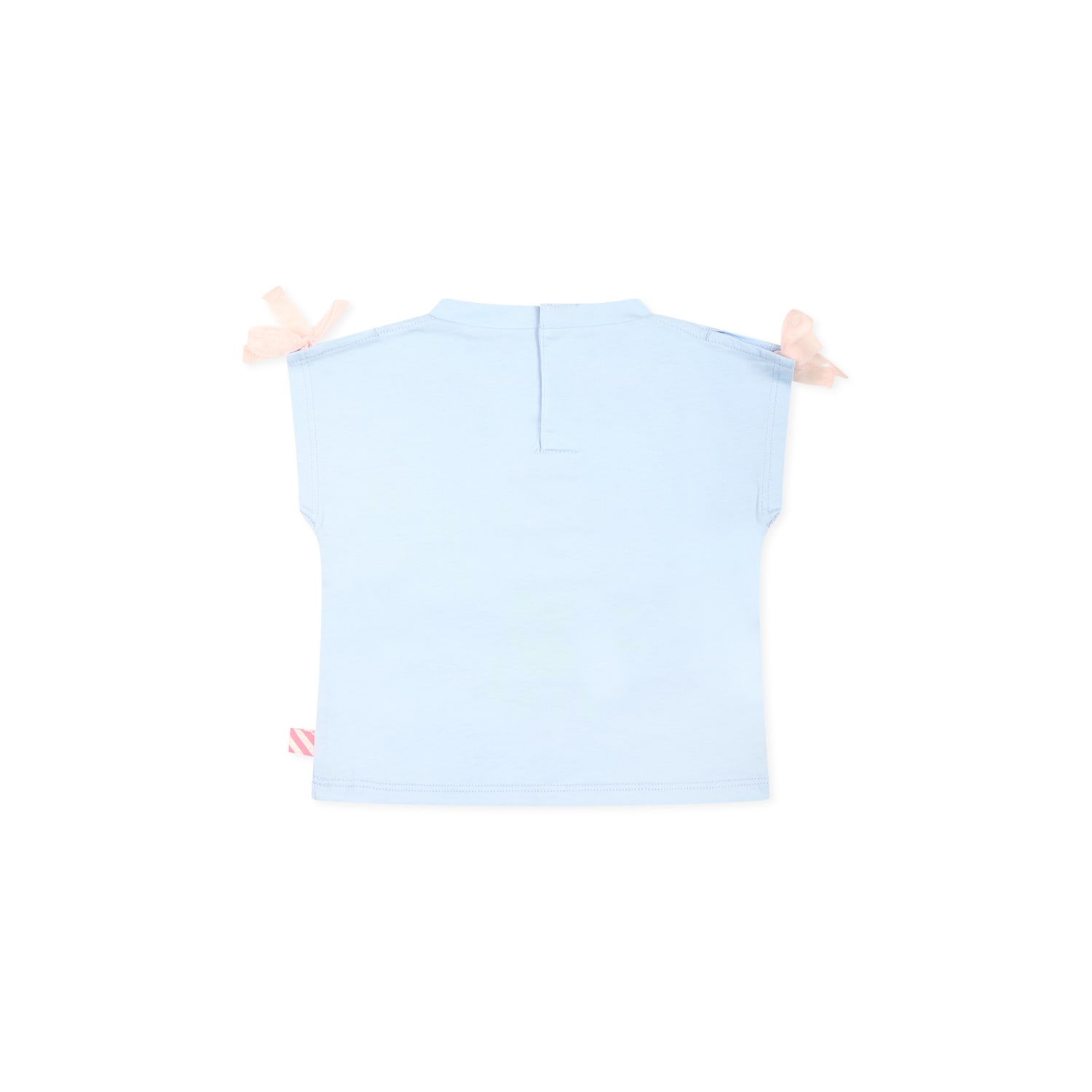 Shop Billieblush Light Blue T-shirt For Baby Girl With Rainbow