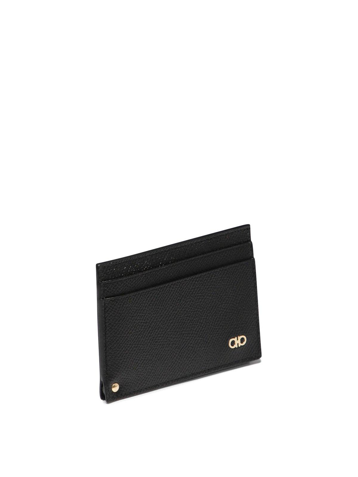 Shop Ferragamo Gancini Card Holder In Black