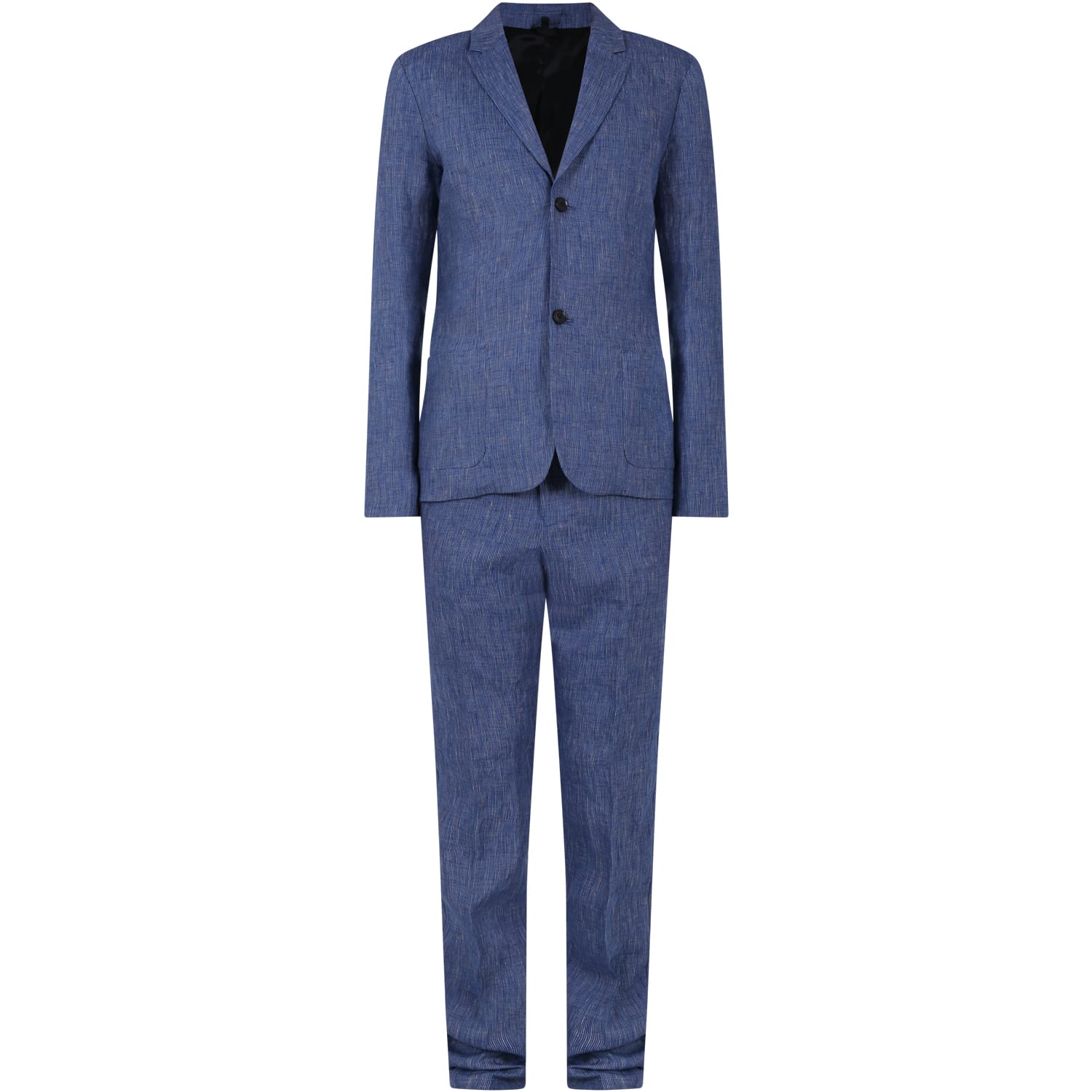 Armani Collezioni Blue Suit For Boy With Logo And Iconic Eaglet