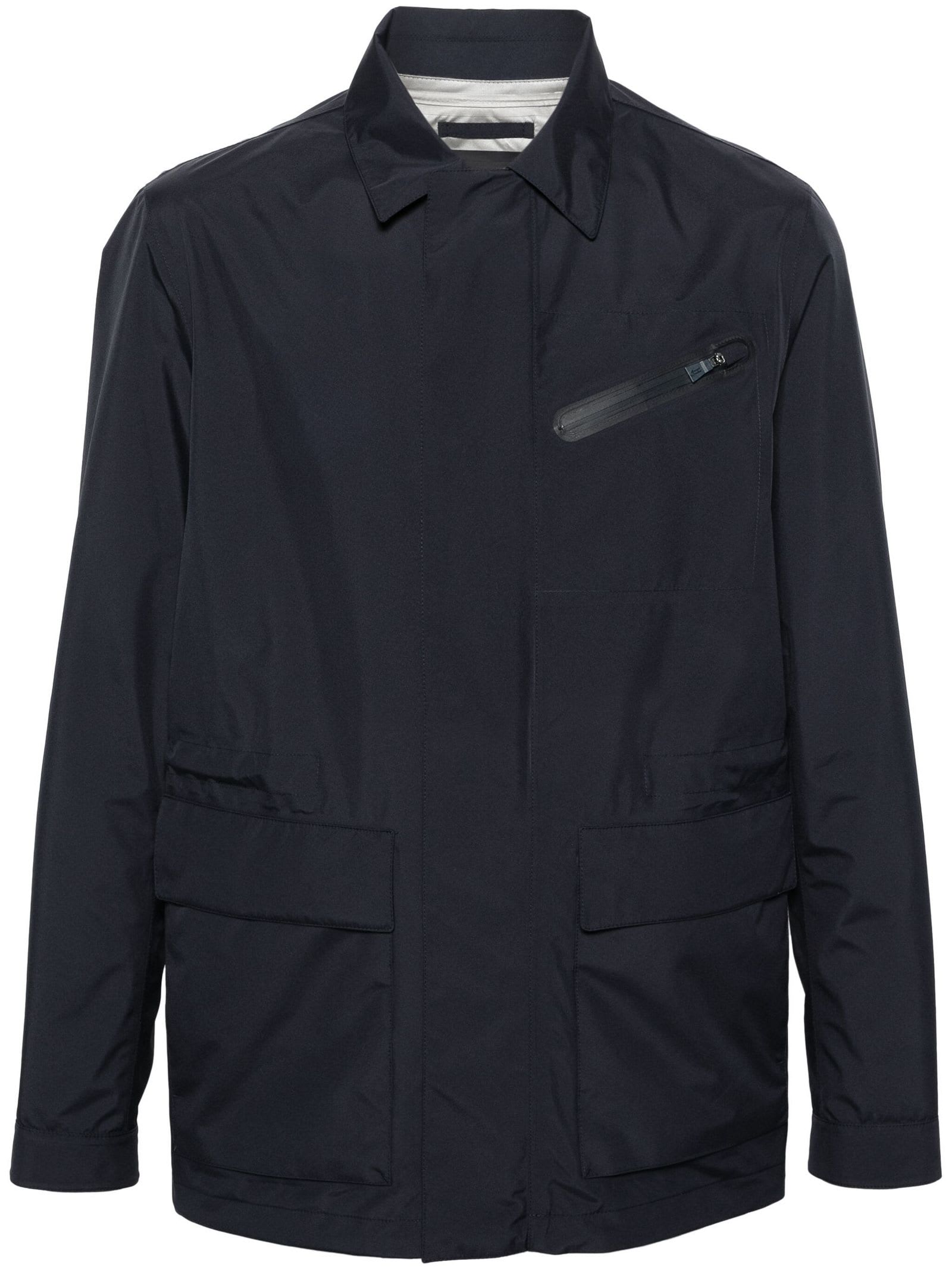 Shop Herno Navy Blue Lightweight Jacket