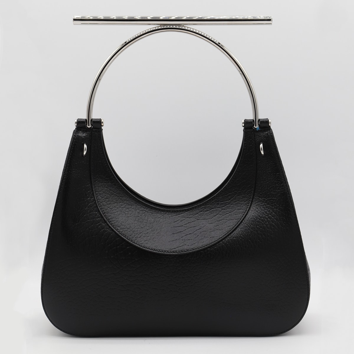 Shop Alexander Mcqueen Black Leather Cross-bar Top Handle Bag