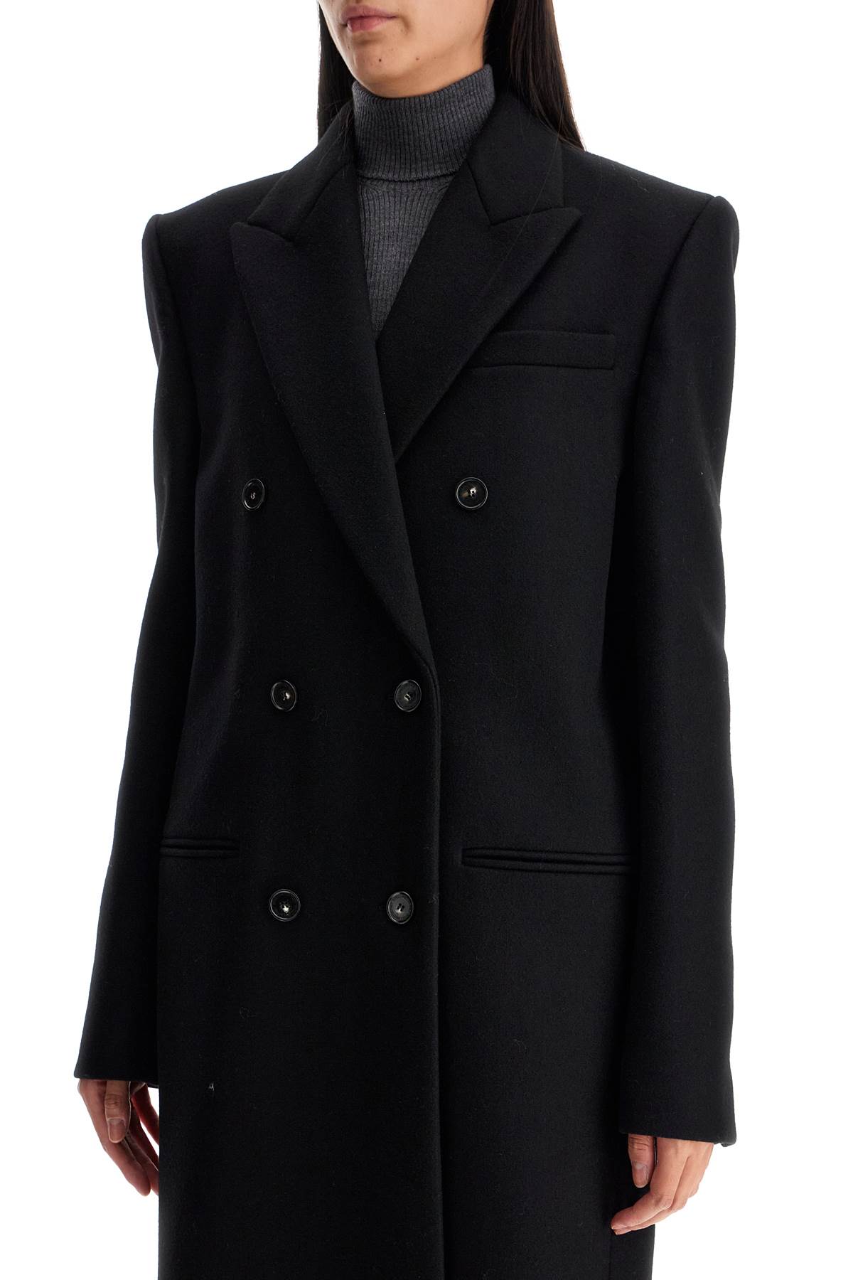 Shop Stella Mccartney Long Double-breasted Coat In Black (black)