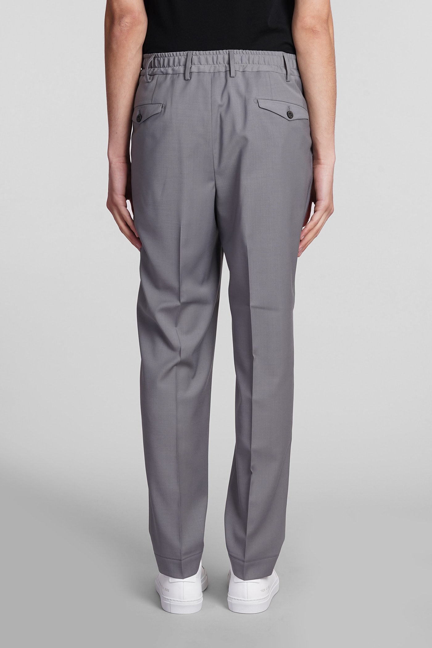 Shop Santaniello Pants In Grey Polyester