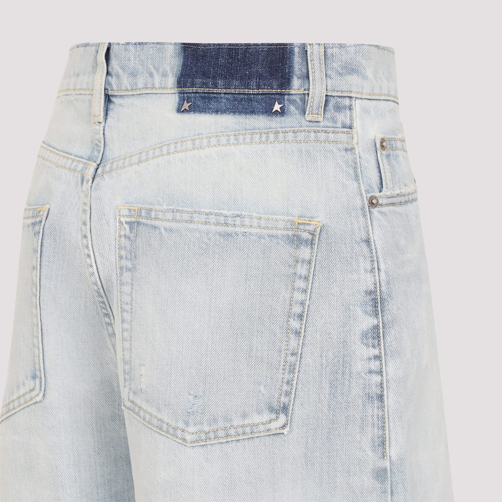 Golden Goose Relaxed Wide-leg Jeans With Distressed Detailing In Cloud Blue