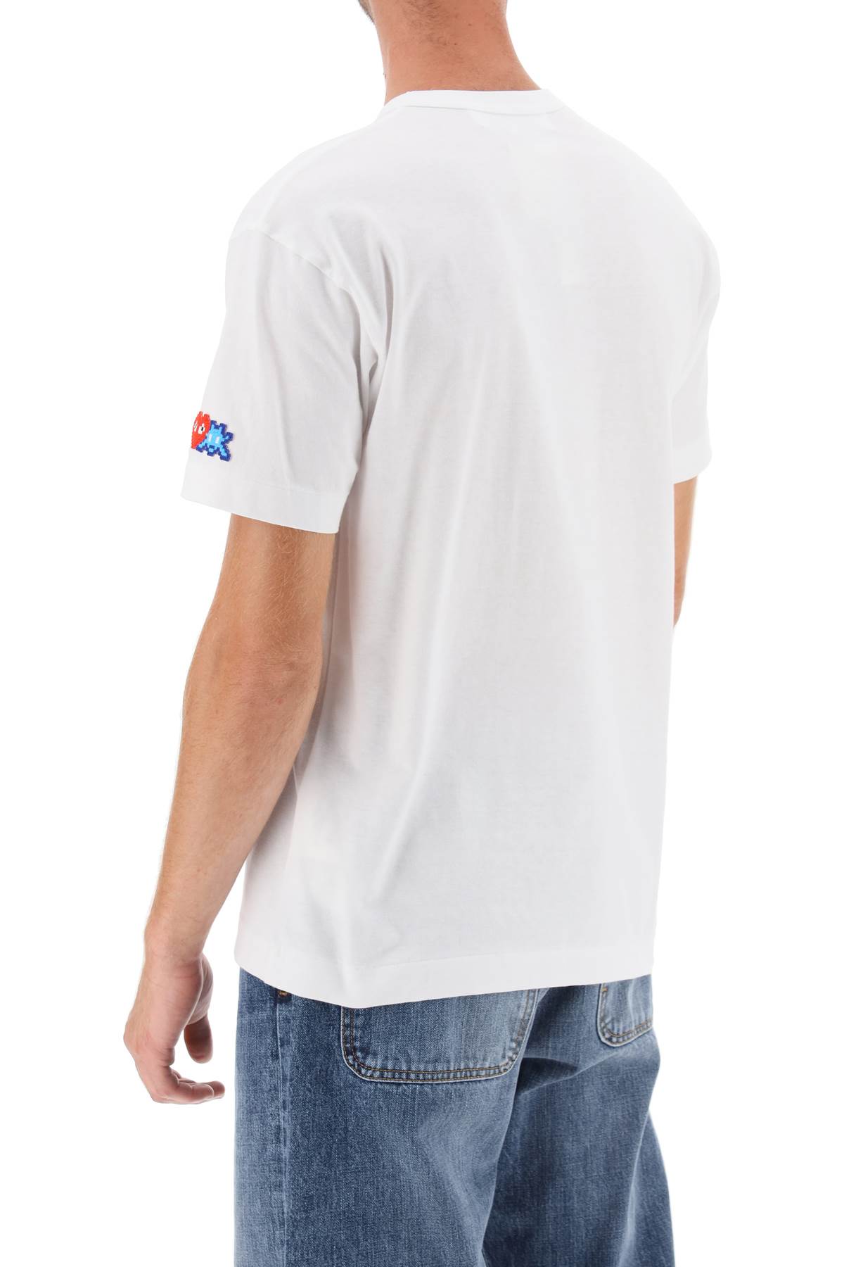 Shop Comme Des Garçons Play T-shirt With Pixel Patch In White