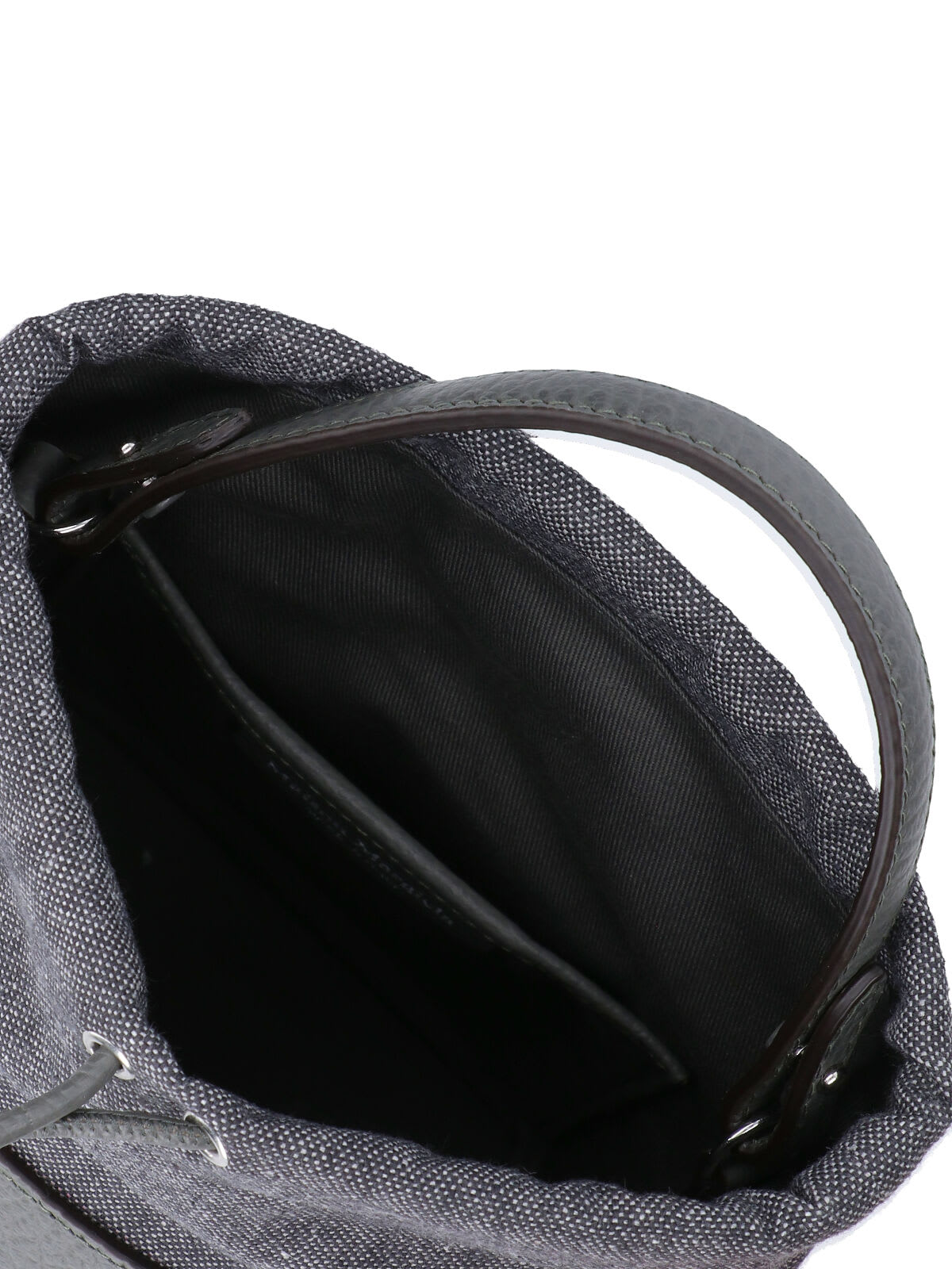 Maison Margiela 5ac Drawstring Leather Bucket Bag In Gray