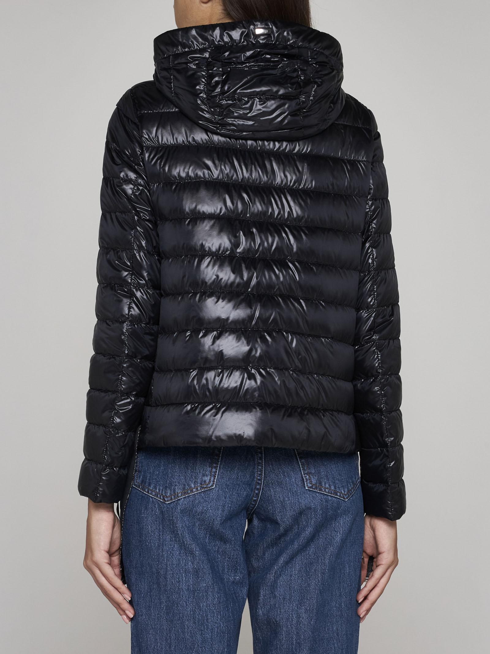 Shop Herno Quilted Ultralight Nylon Down Jacket  In Black