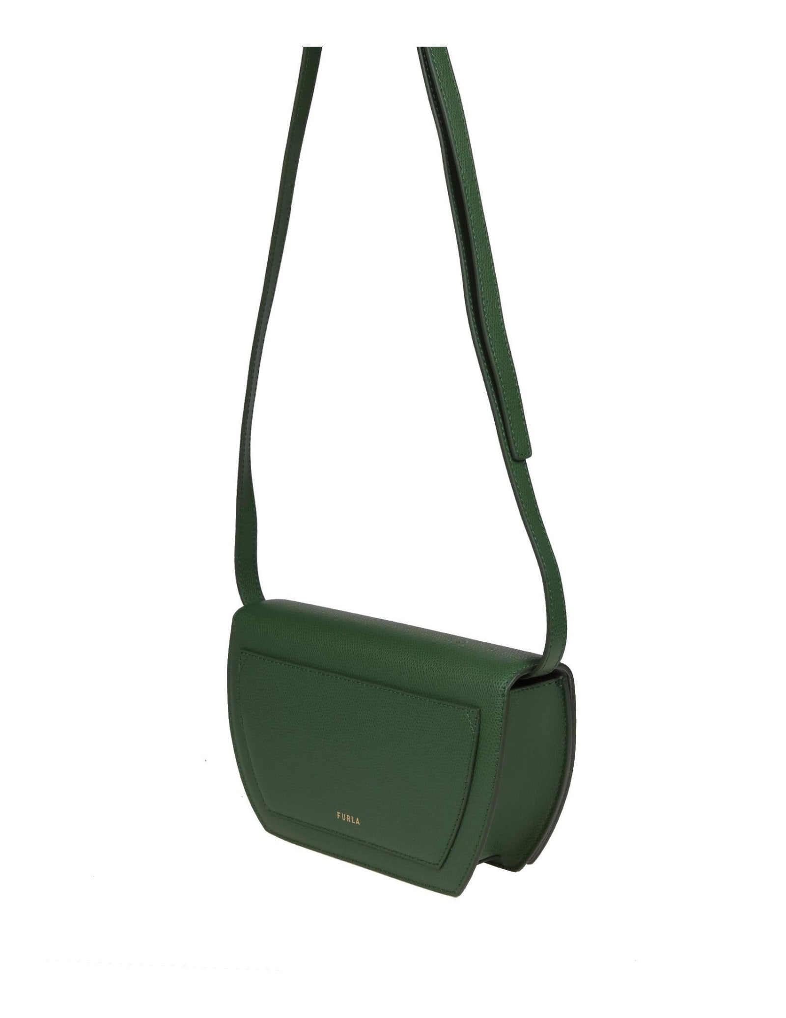 Shop Furla Sfera Mini Shoulder Bag In Green Leather