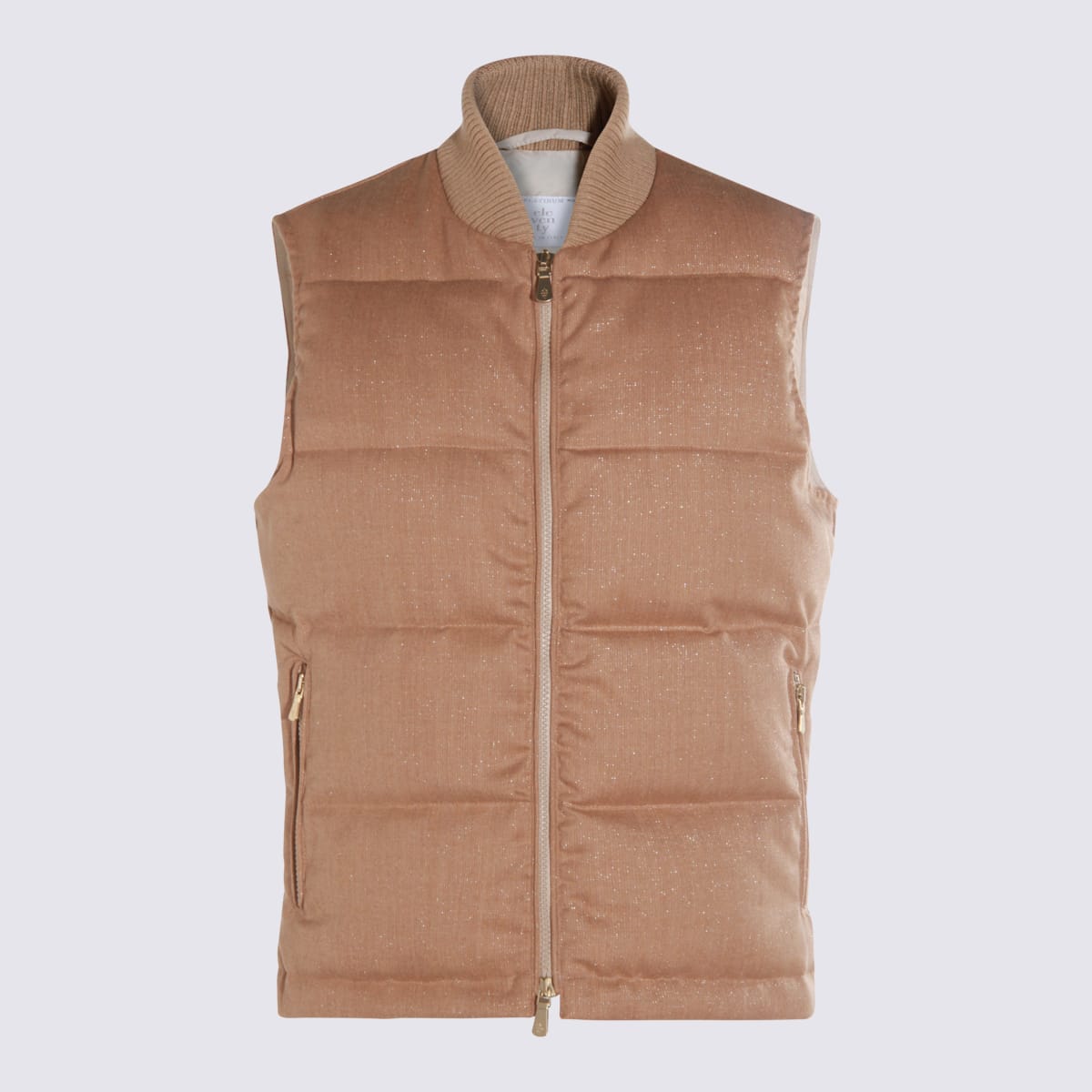 Eleventy Sand Wool Down Jacket In Brown