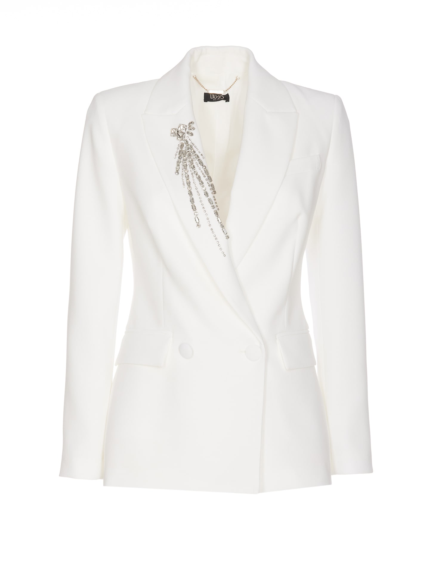 Shop Liu •jo Double Breasted Jacket Liu-jo In White