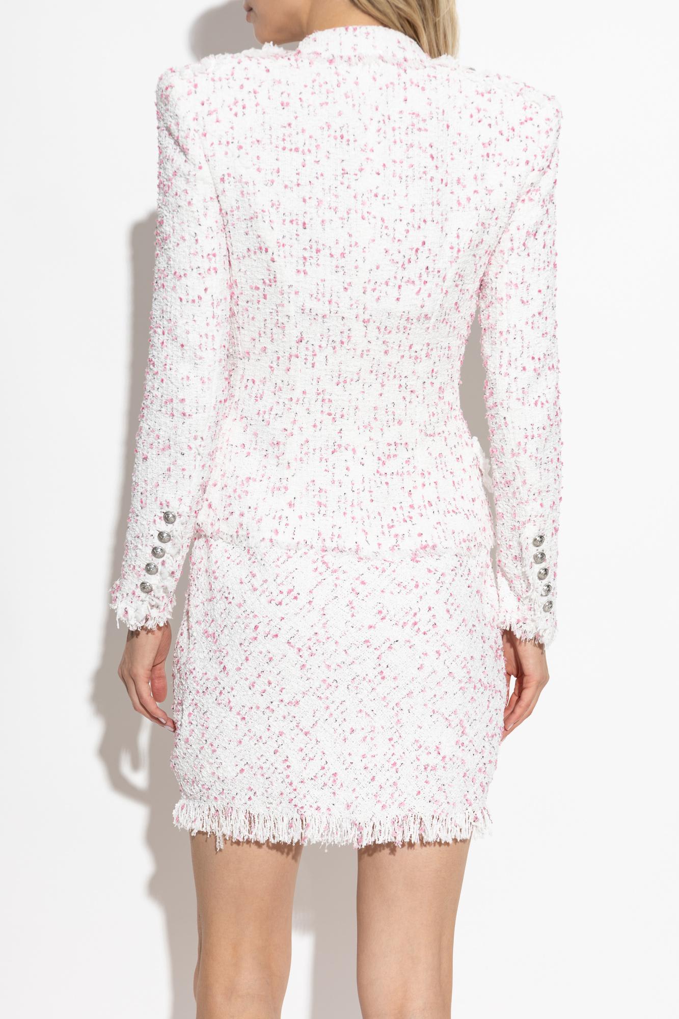 Balmain Tweed Blazer In White