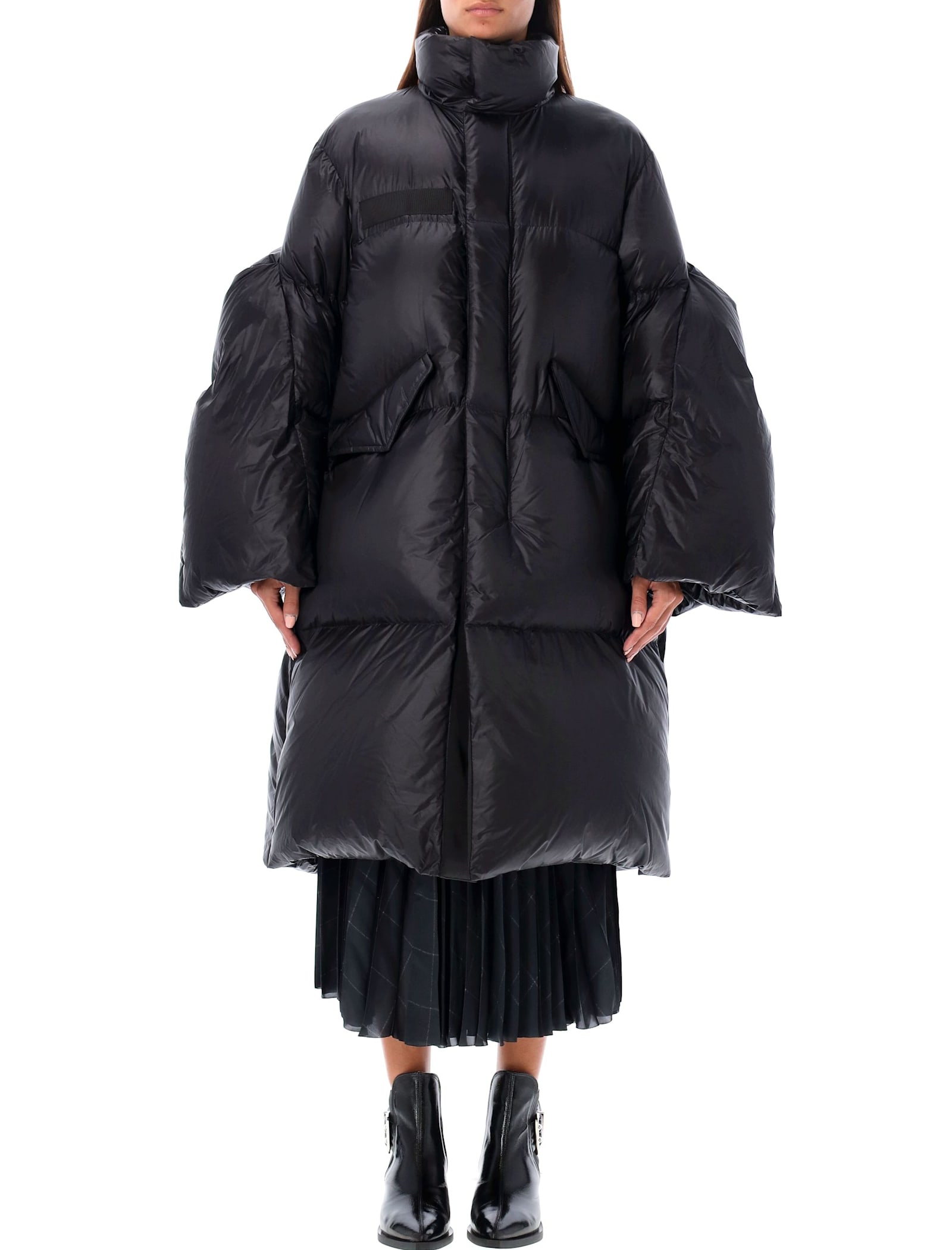 Shop Sacai Padded Down Coat In Black