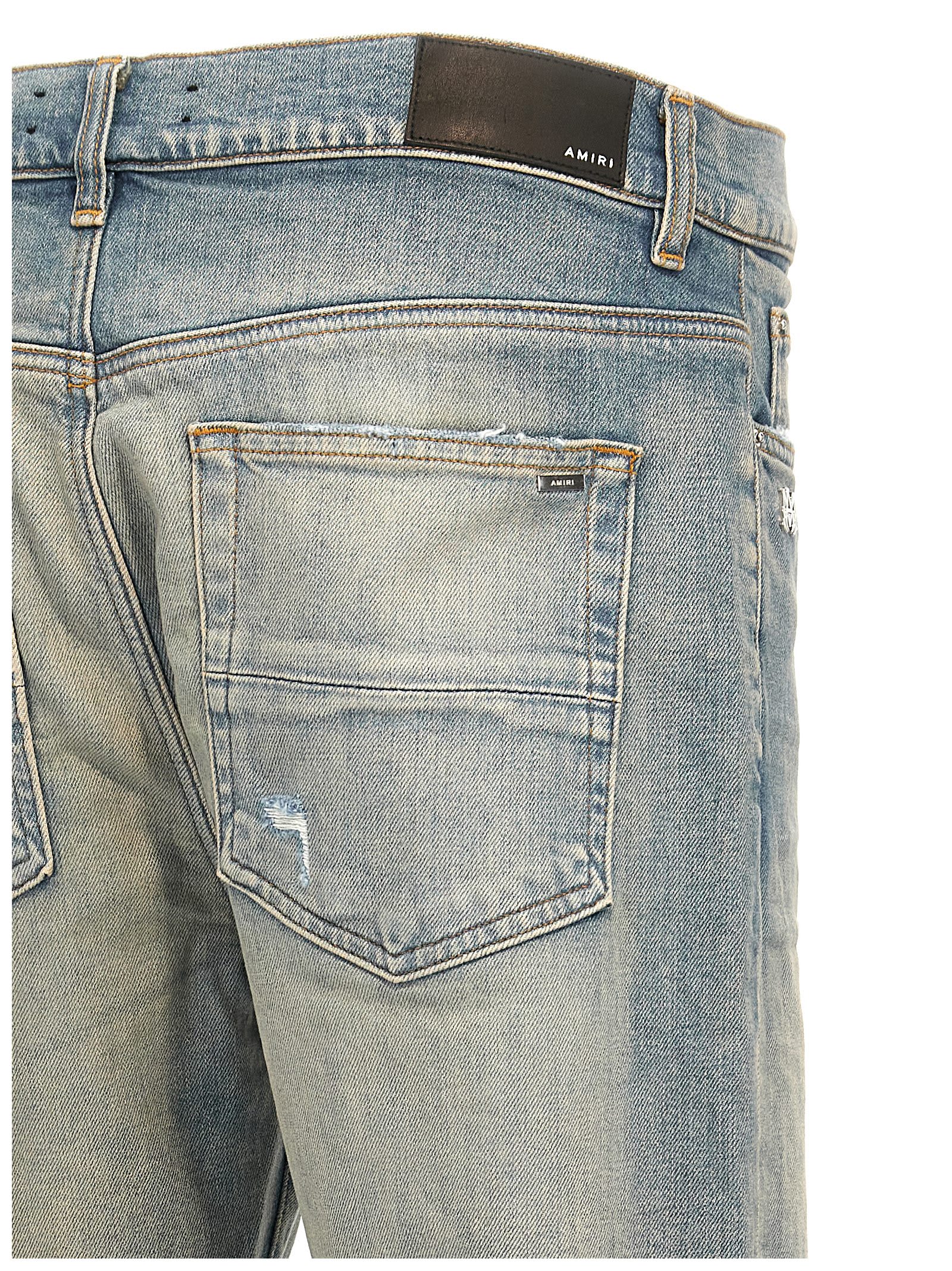 Shop Amiri Slim Jeans In Light Blue