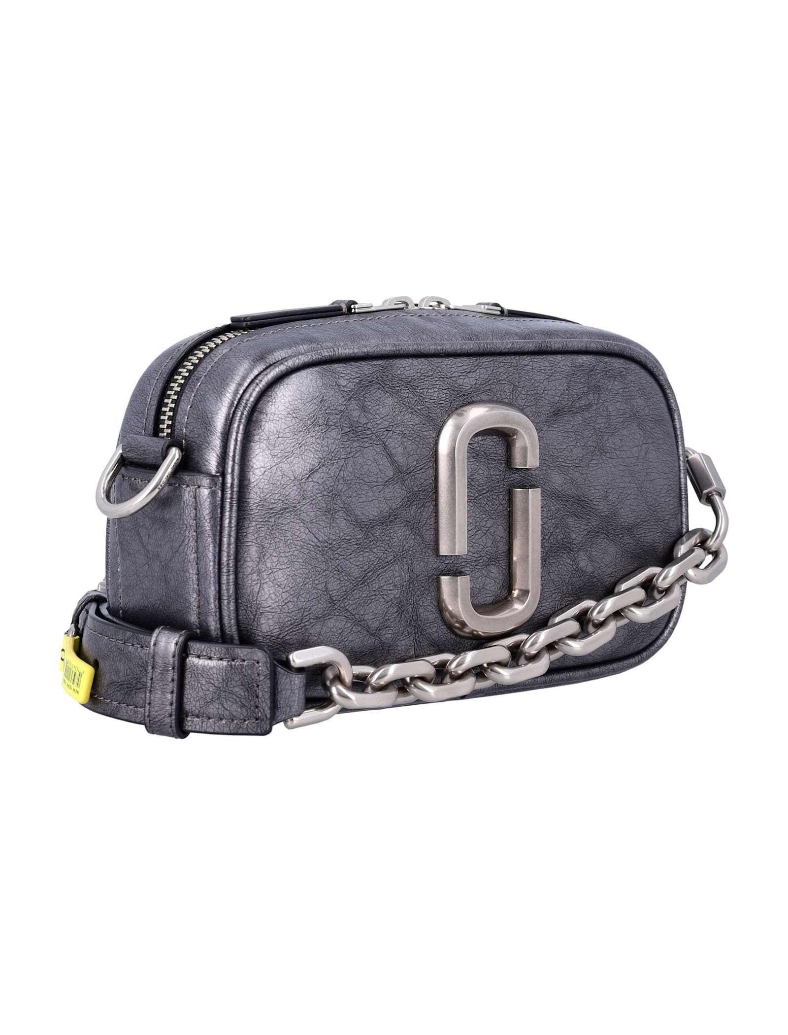 Shop Marc Jacobs The Metallic Distressed Big Shot In Dark Grey