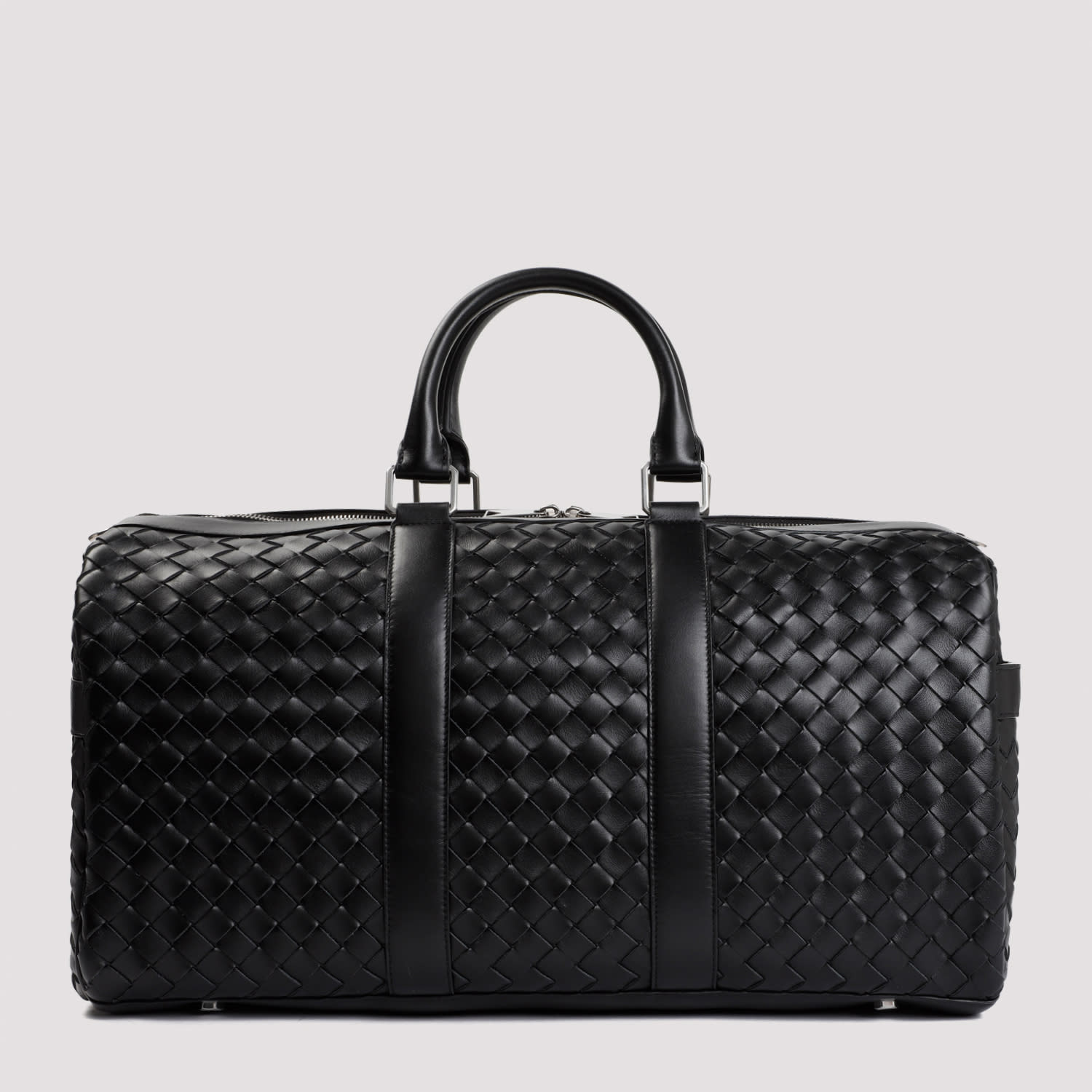 Shop Bottega Veneta Classic Intrecciato Duffle Bag In Black