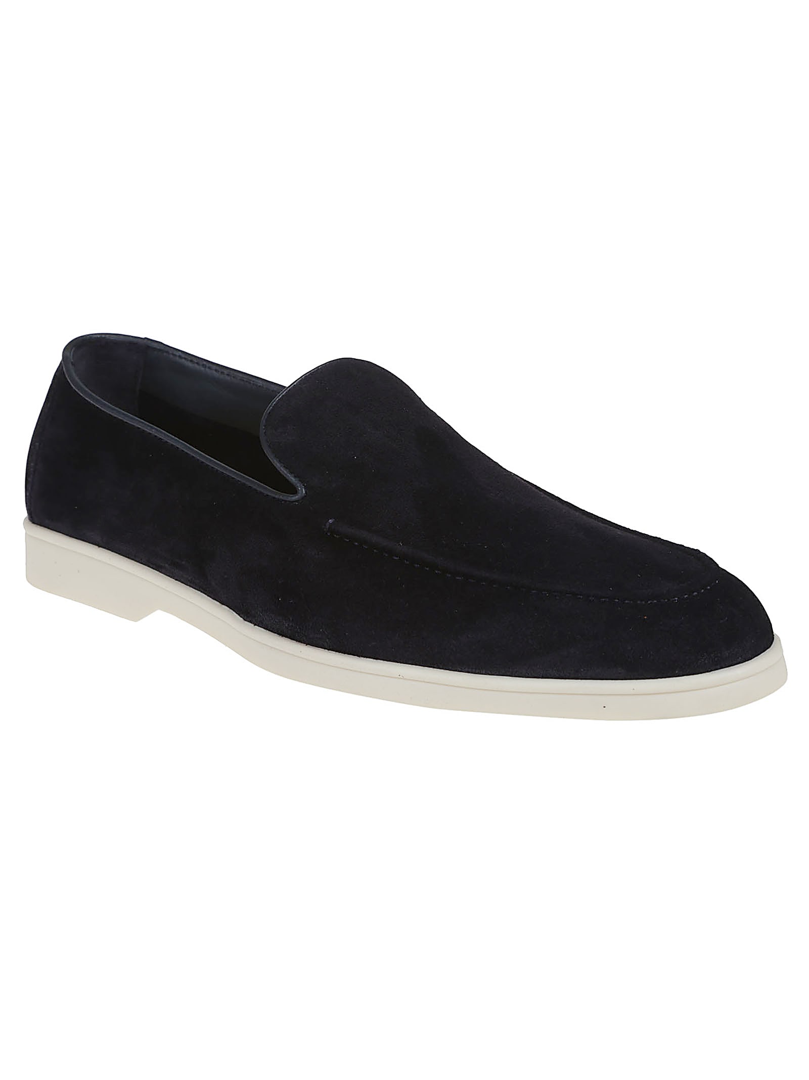 Doucal's Moccasin Shoes With Smooth Suede Finish In Black