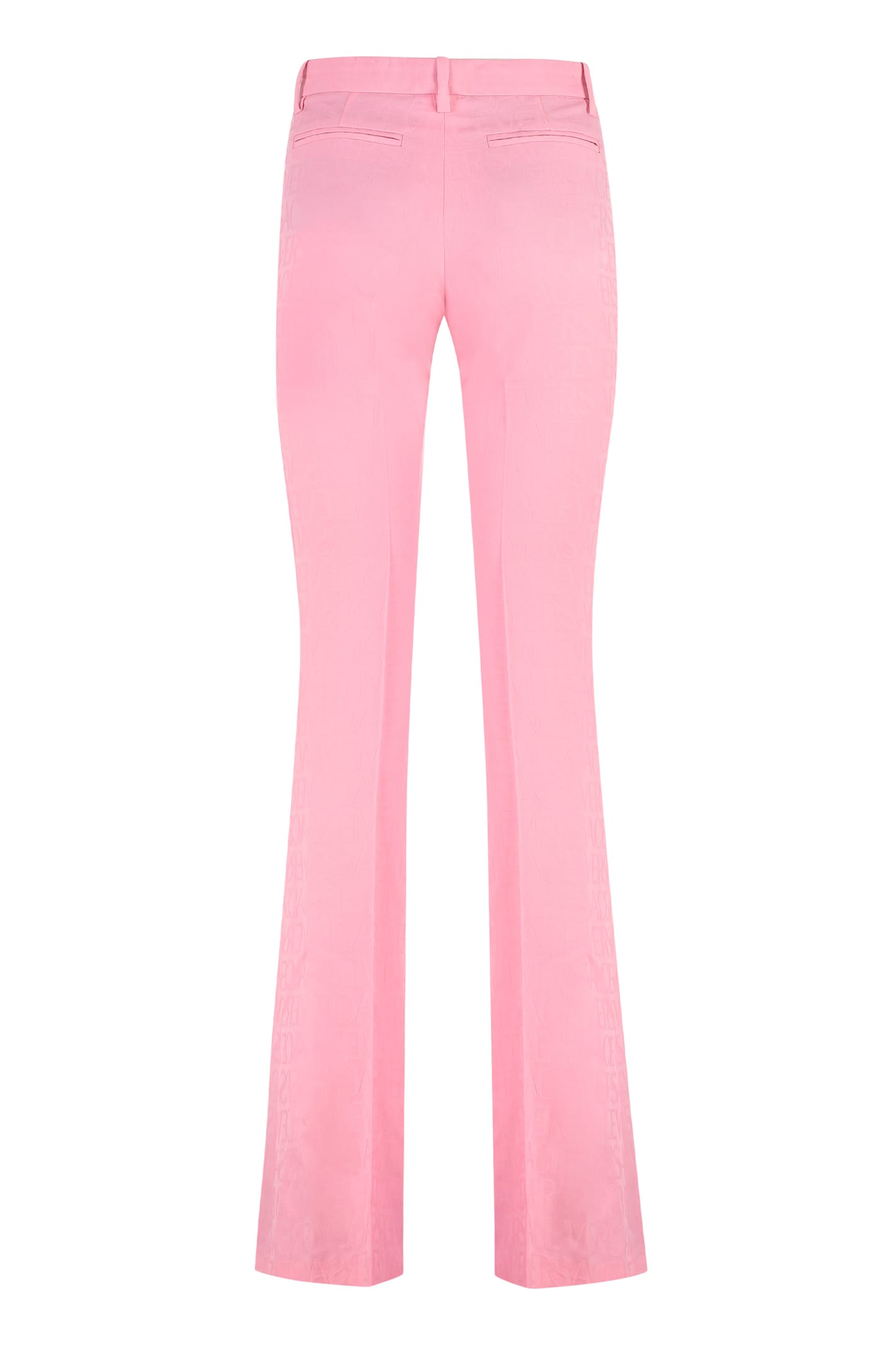 Shop Versace Wool Trousers In Pink