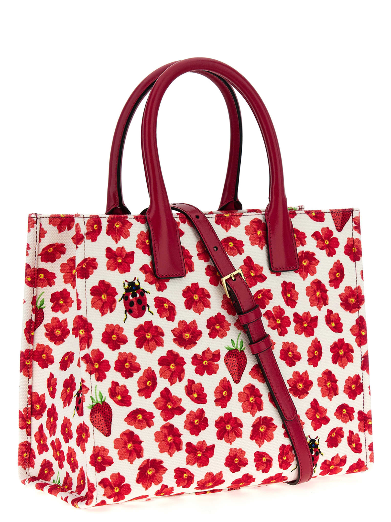 Versace Strawberry Garden La Medusa Tote Bag In Multicolor