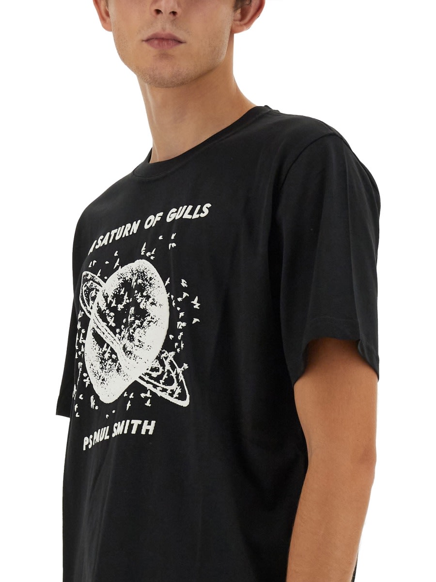 Shop Ps By Paul Smith Saturn T-shirt In Black