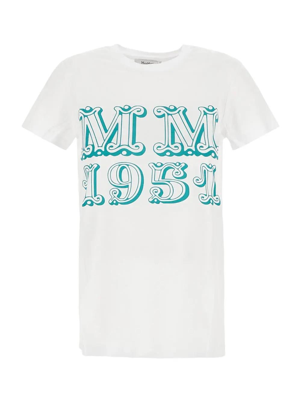 Max Mara Mincio Logo Printed Jersey T-shirt In White