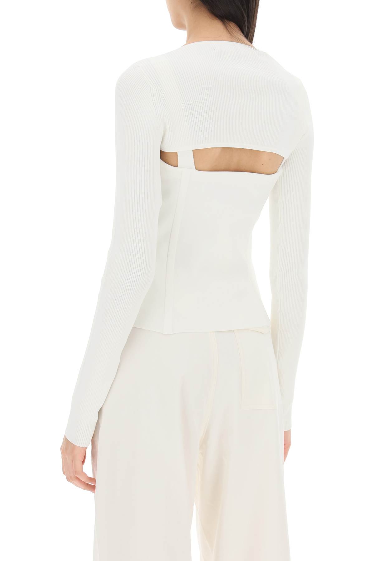 Shop Dion Lee Modular Corset Top In Ivory (white)