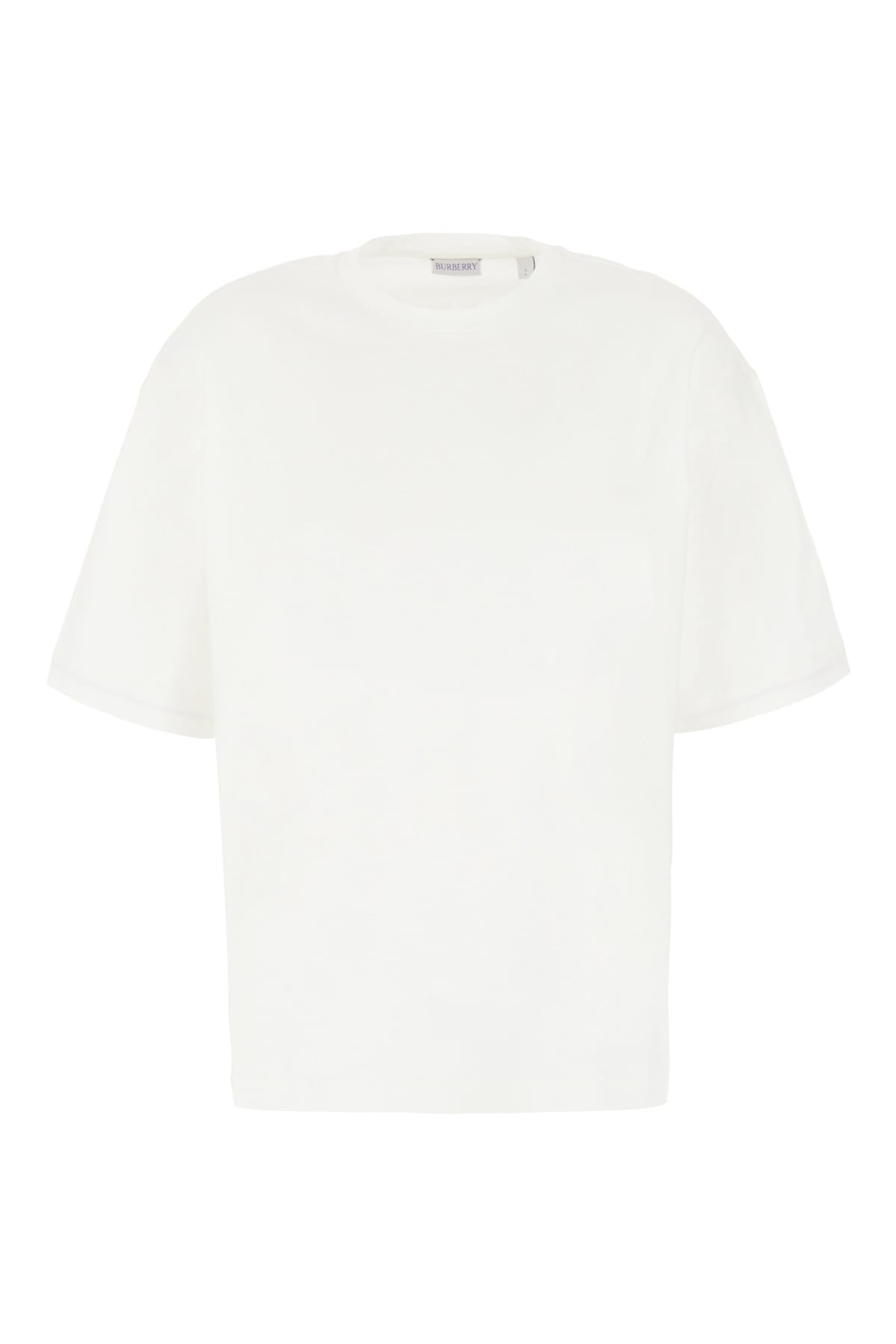 Burberry Ivory Cotton Oversize T-shirt In Rain