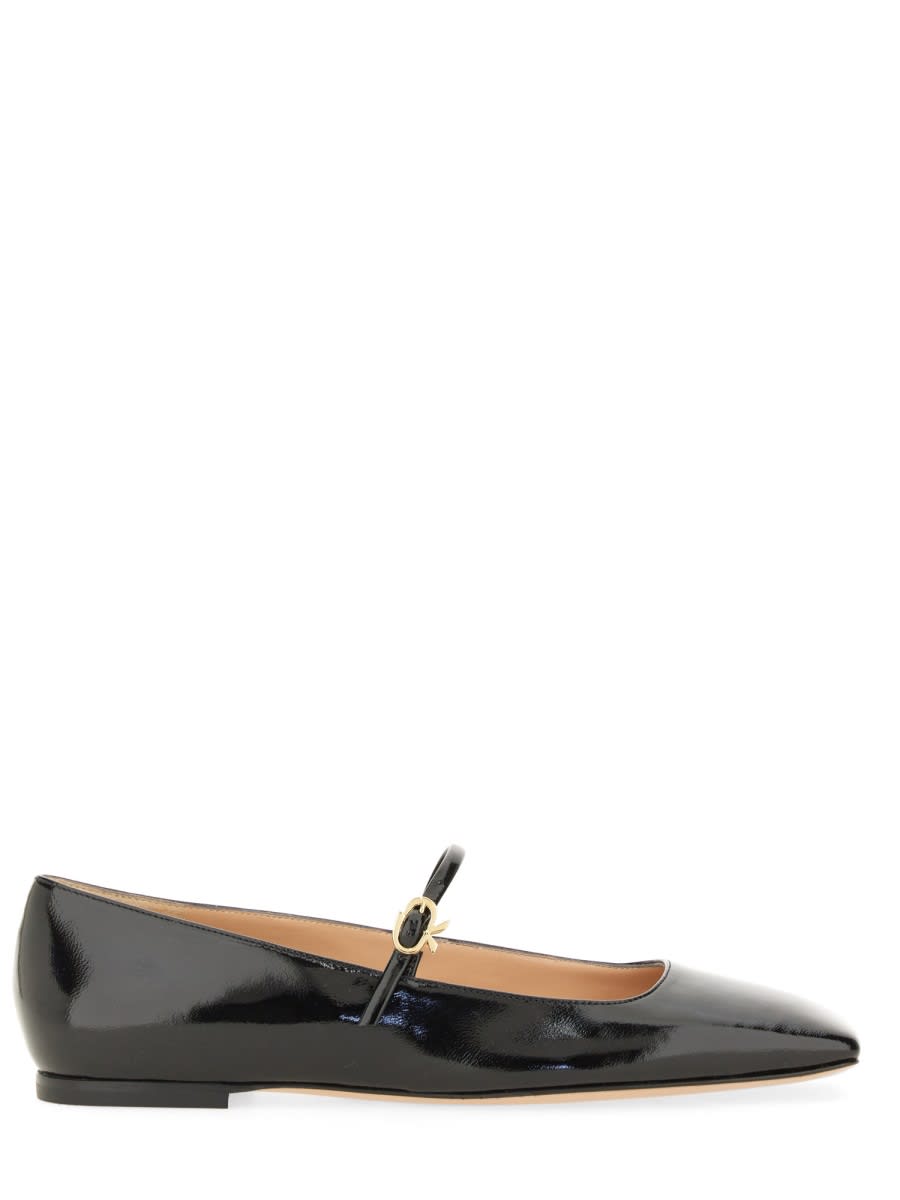 Shop Gianvito Rossi Ballerina Christina 05 In Black