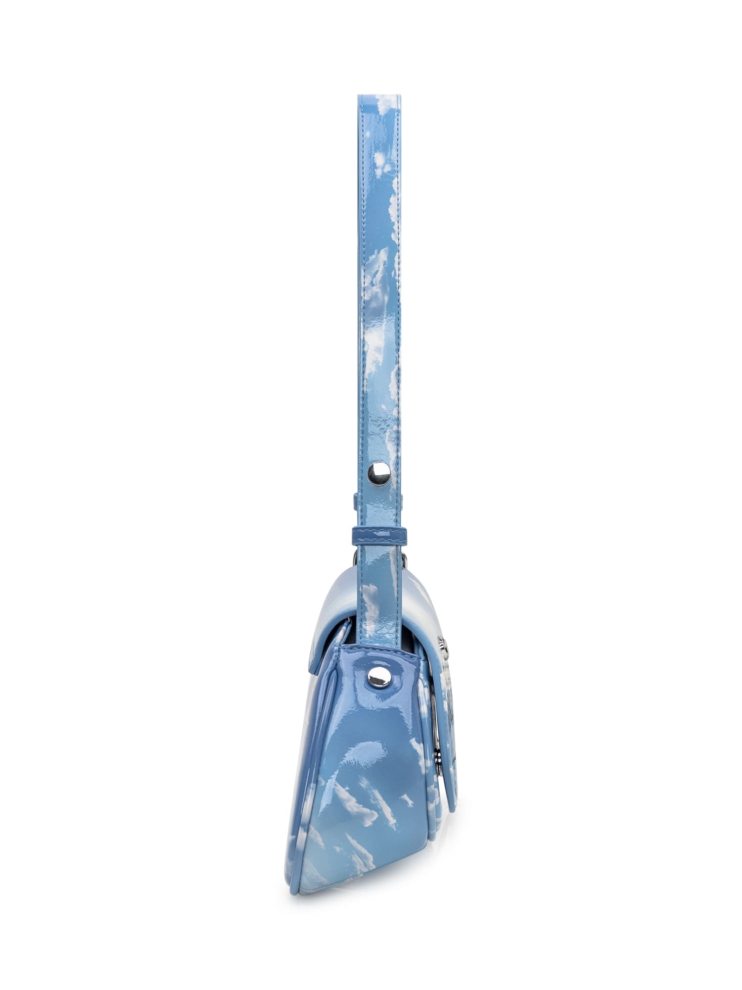Diesel Play Crossbody Bag In Light Blue White