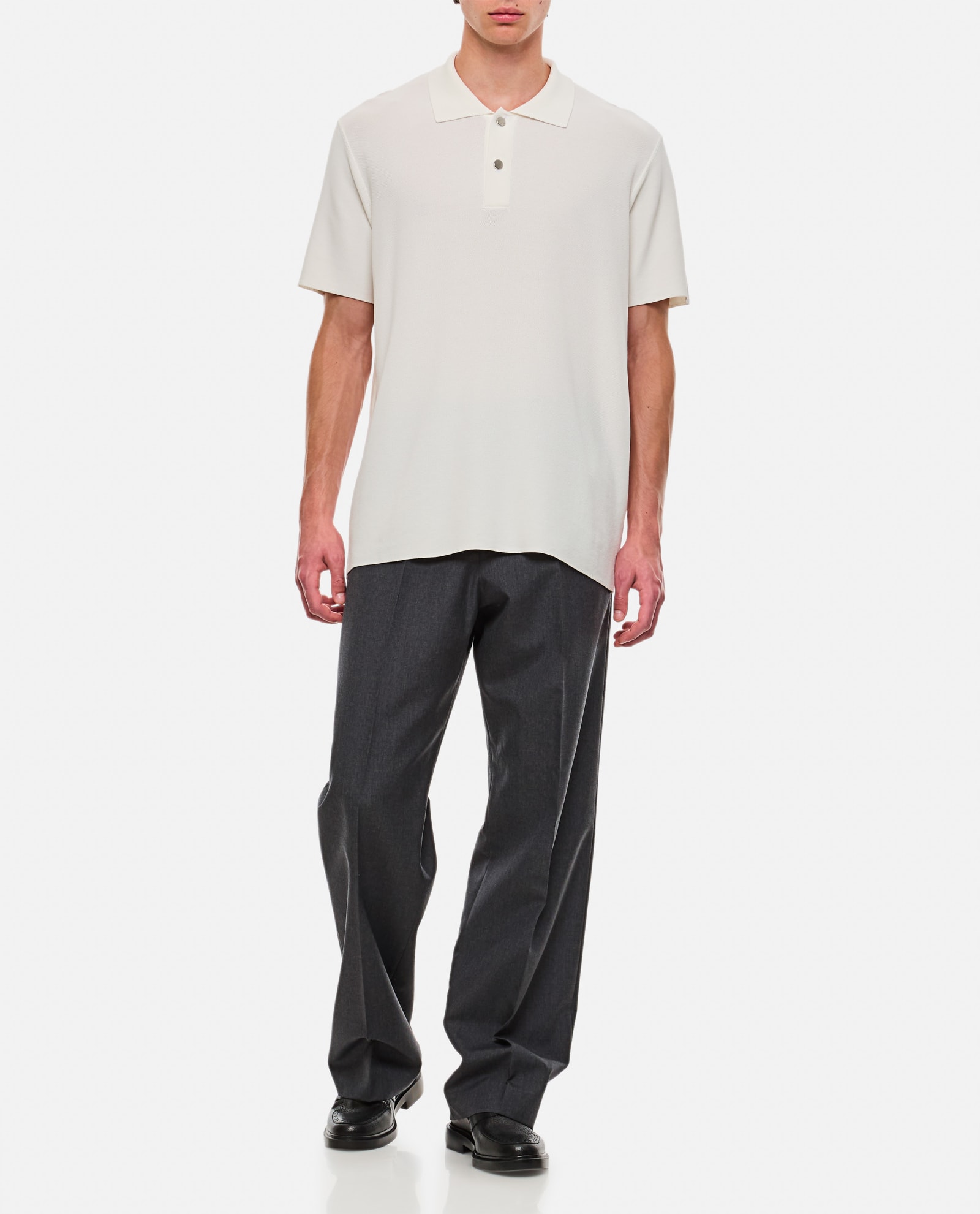 Shop Jacquemus Polo Shirt In Off-white