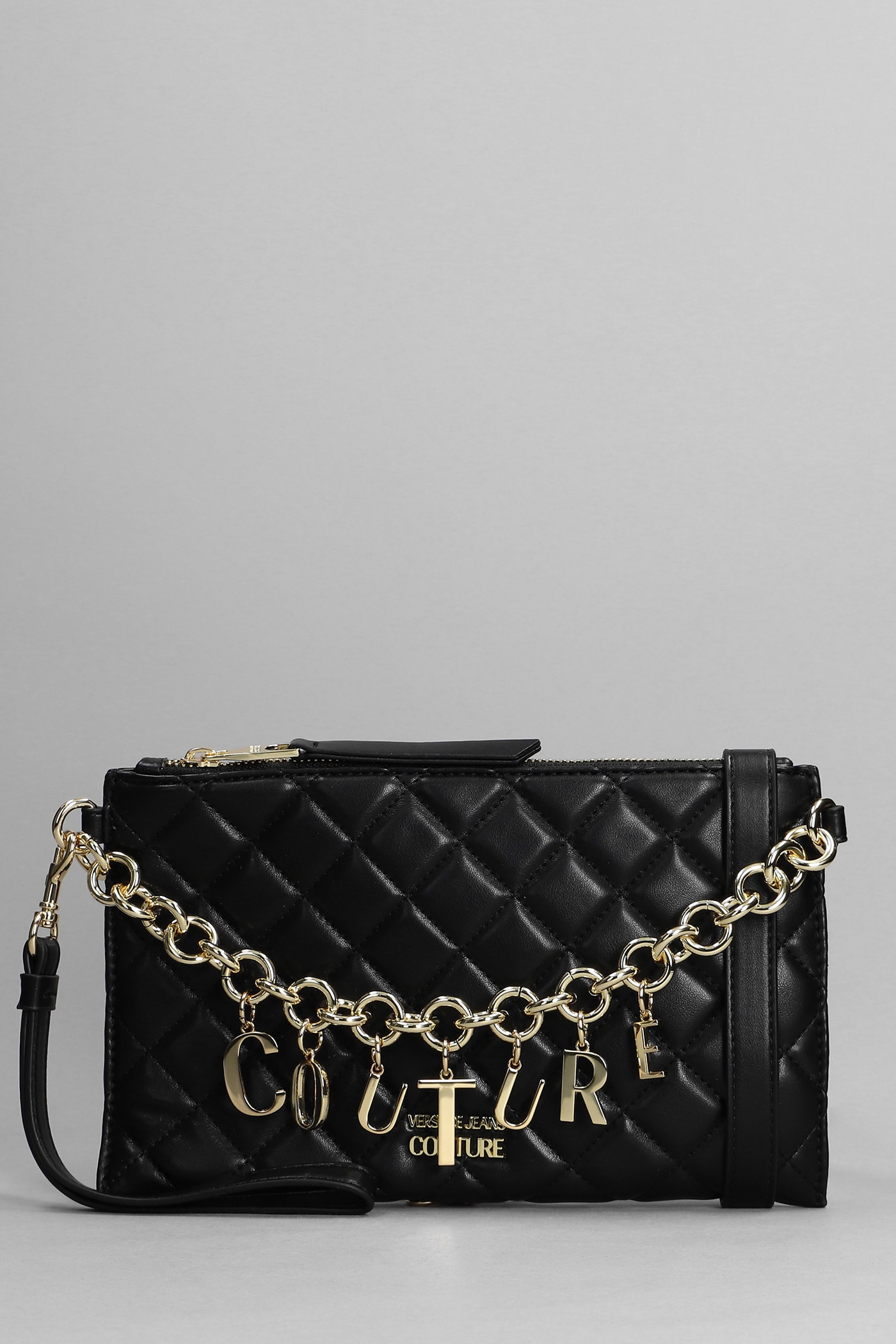 Versace Jeans Couture Clutch In Black Faux Leather