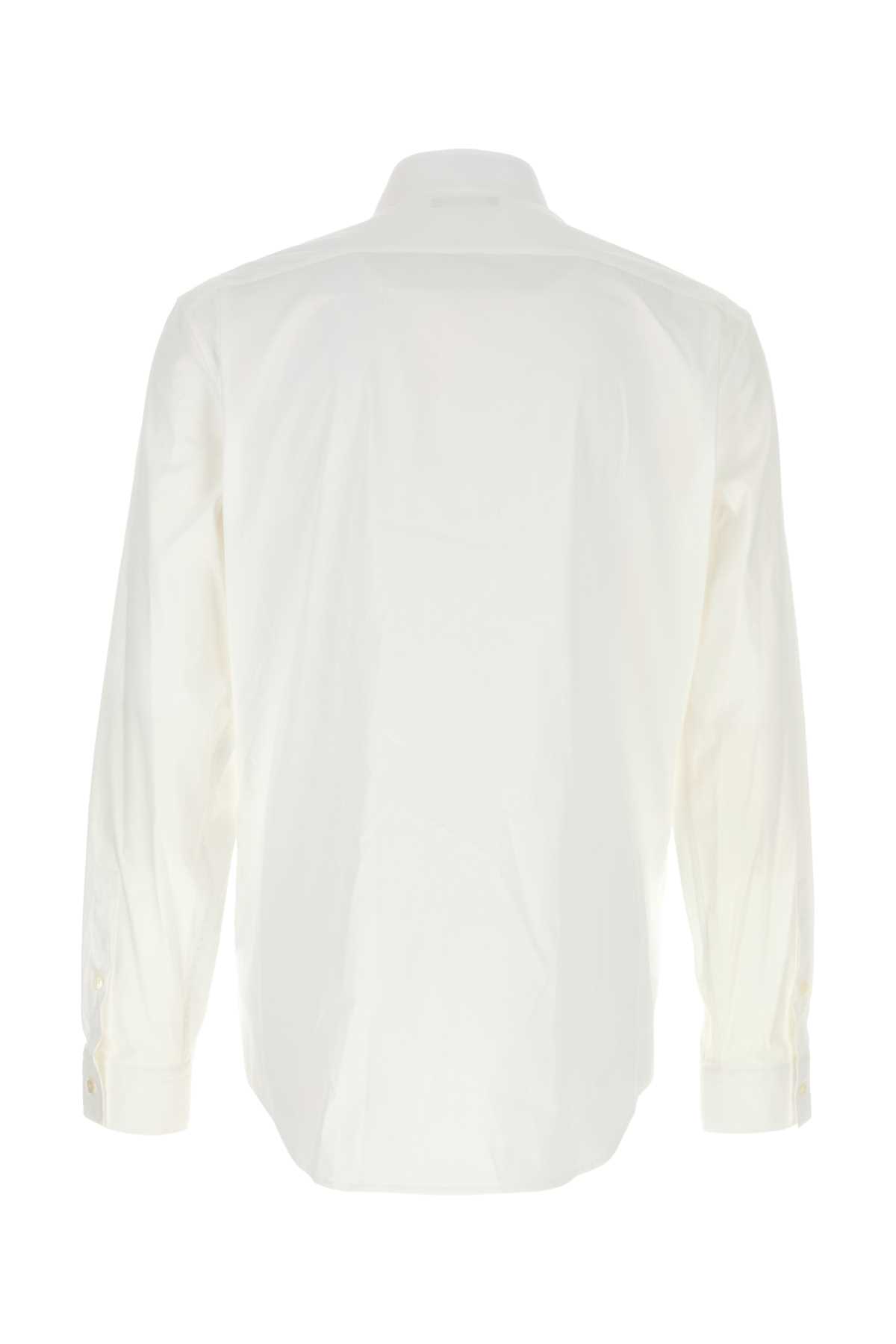 Shop Balmain White Stretch Poplin Shirt In Blanc0fa