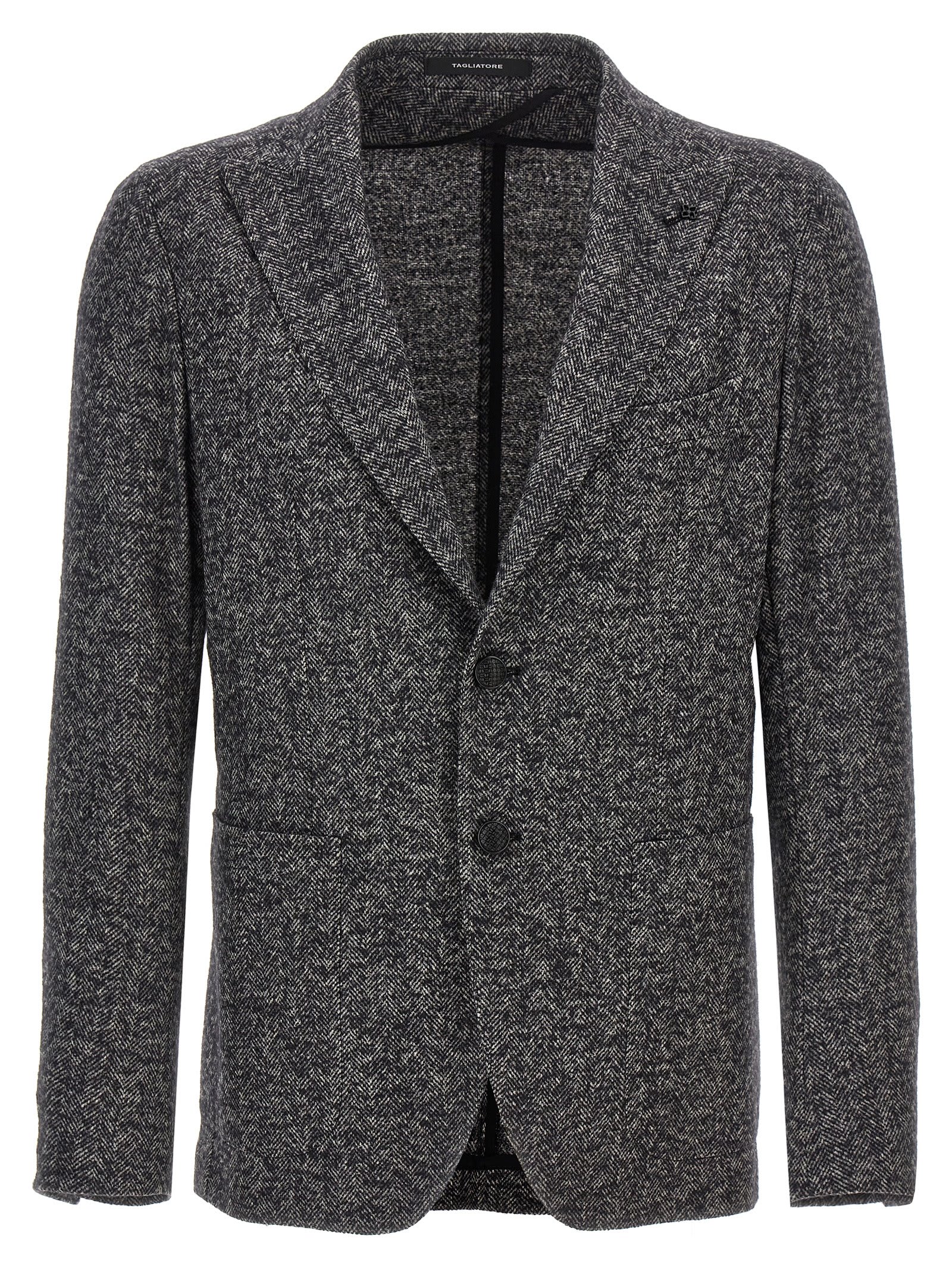 Shop Tagliatore Montecarlo Blazer In White/black