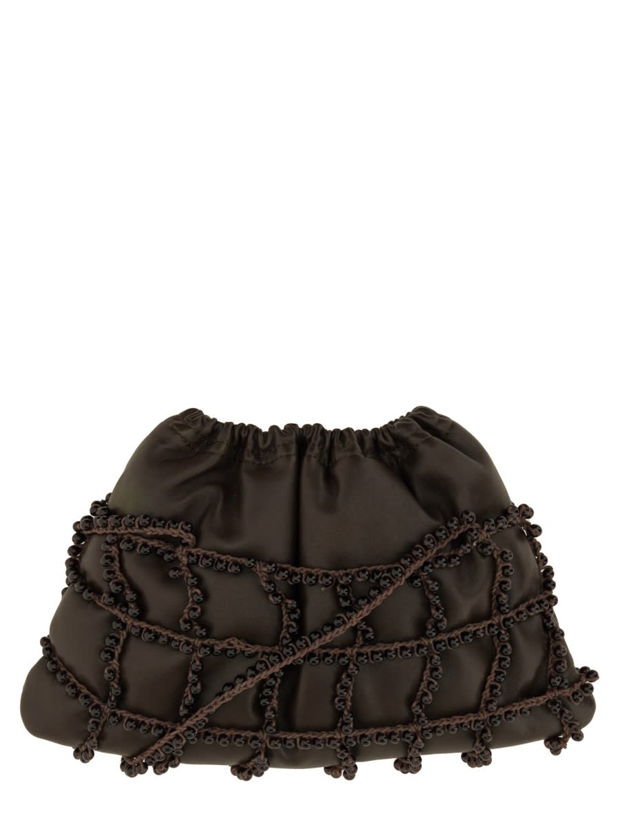 Alysi Mini Leather Bag In Brown