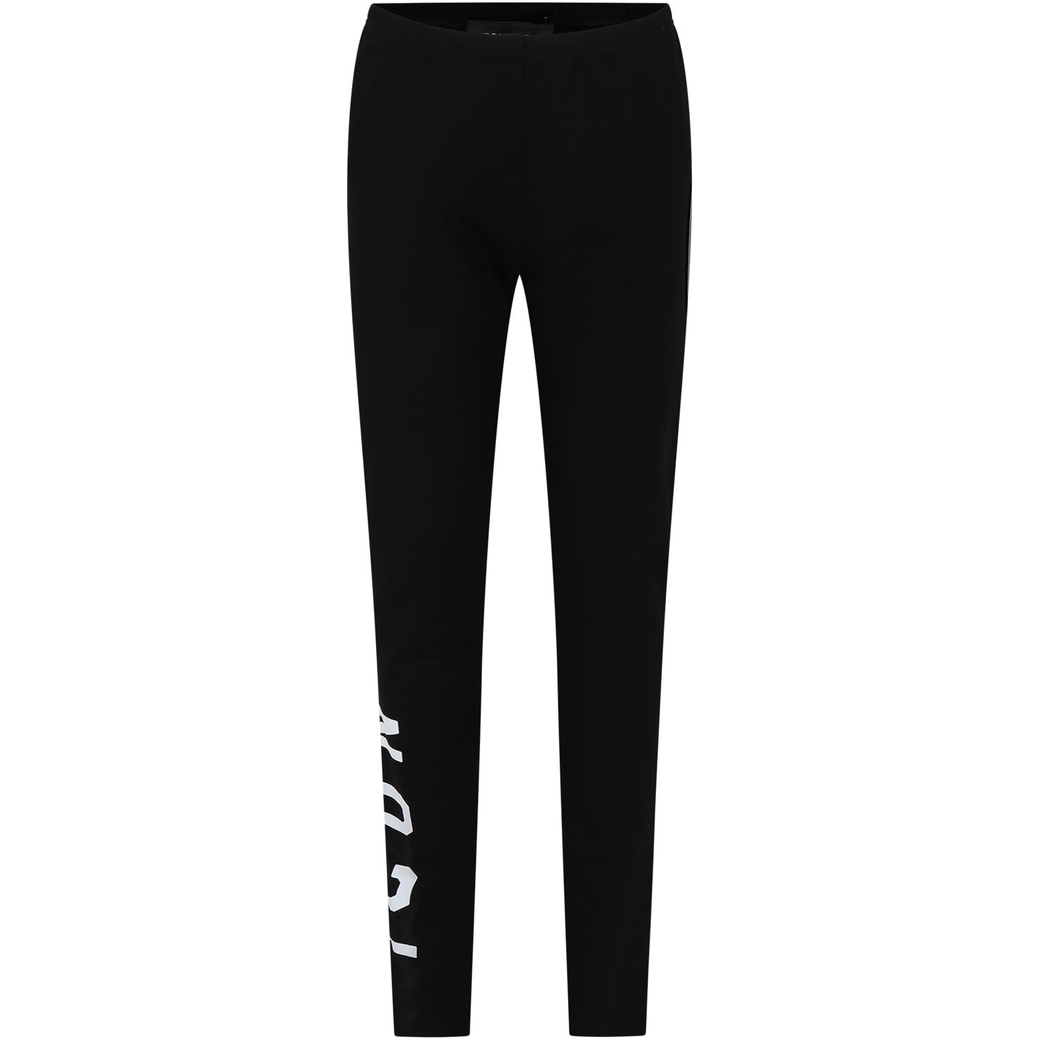 Dsquared2 Kids' Black Leggings For Girl With Logo